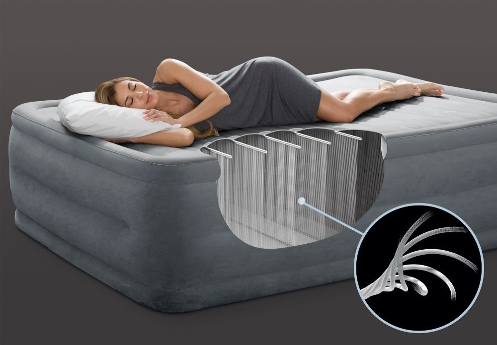Matelas gonflable double avec pompe intégrée
