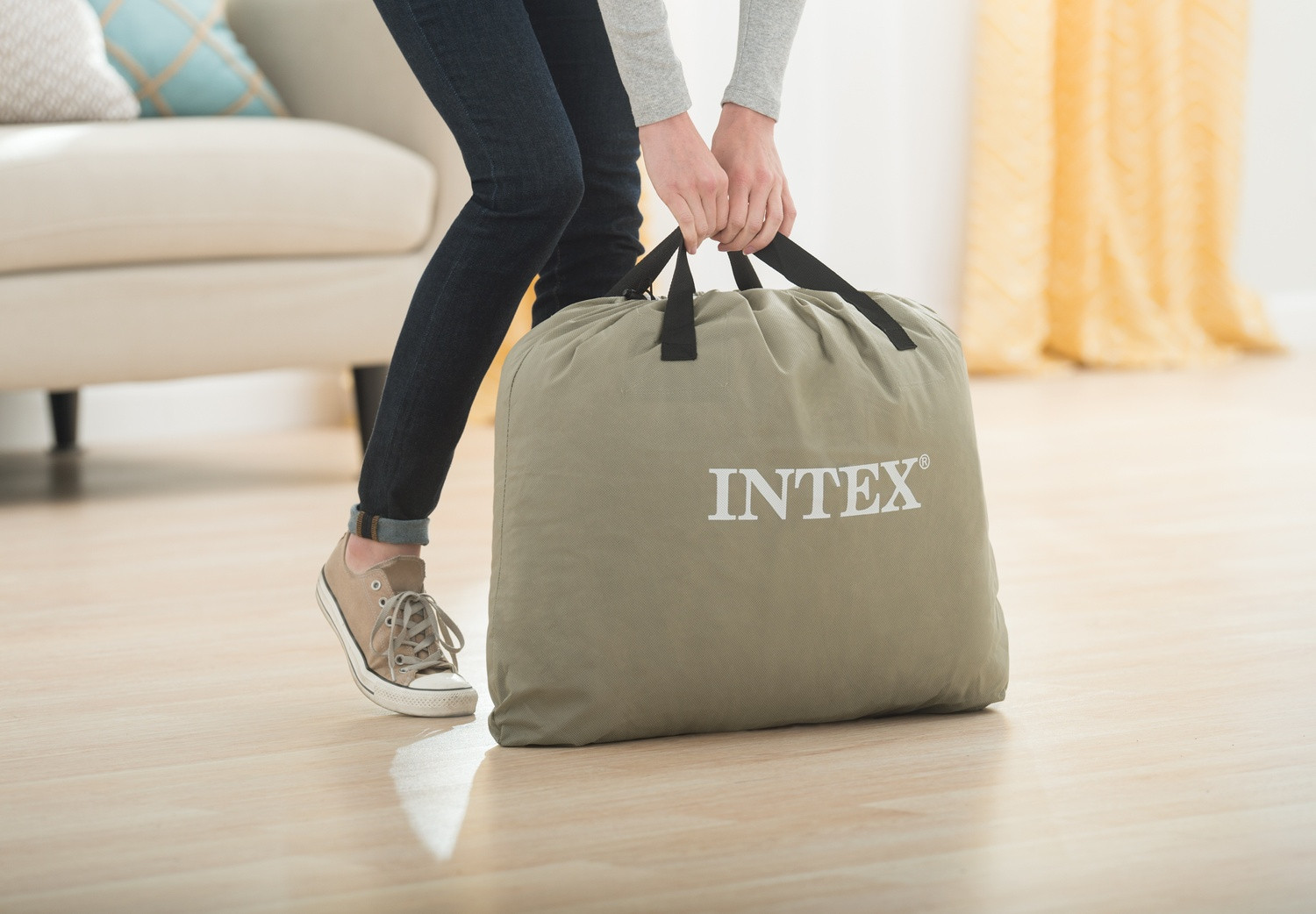 Matelas gonflable double avec pompe intégrée
