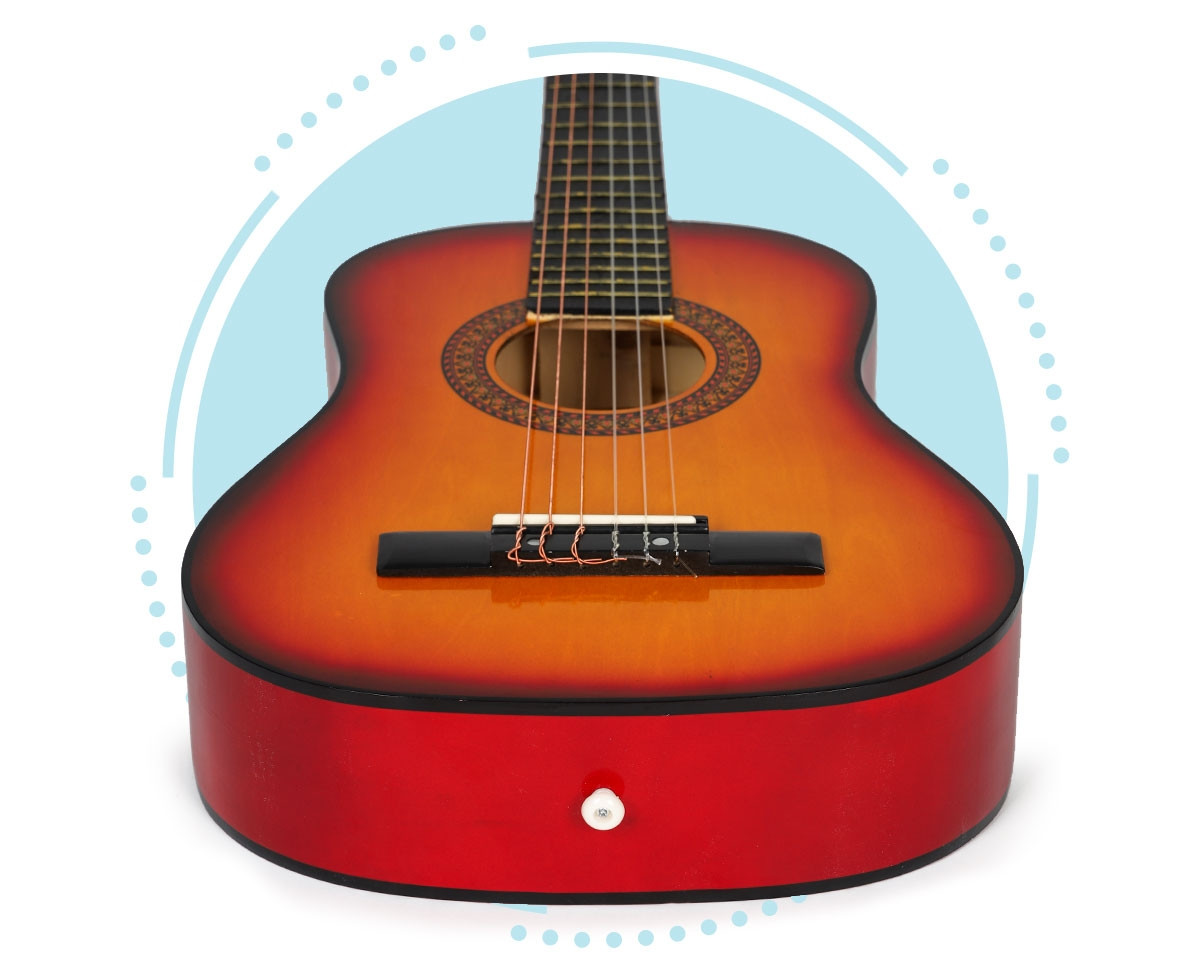 Detská klasická drevená gitara, 6 strun