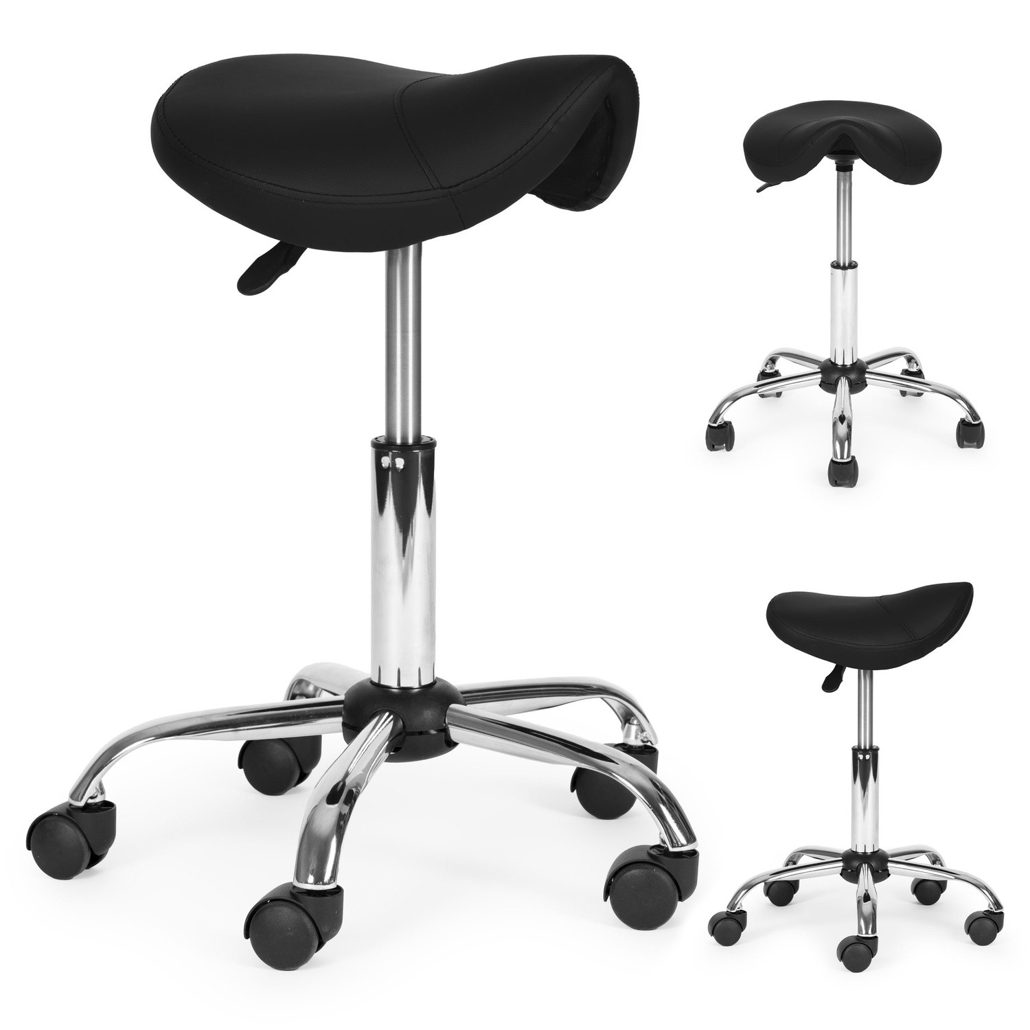 Tabouret pivotant réglable – Noir, usage médical