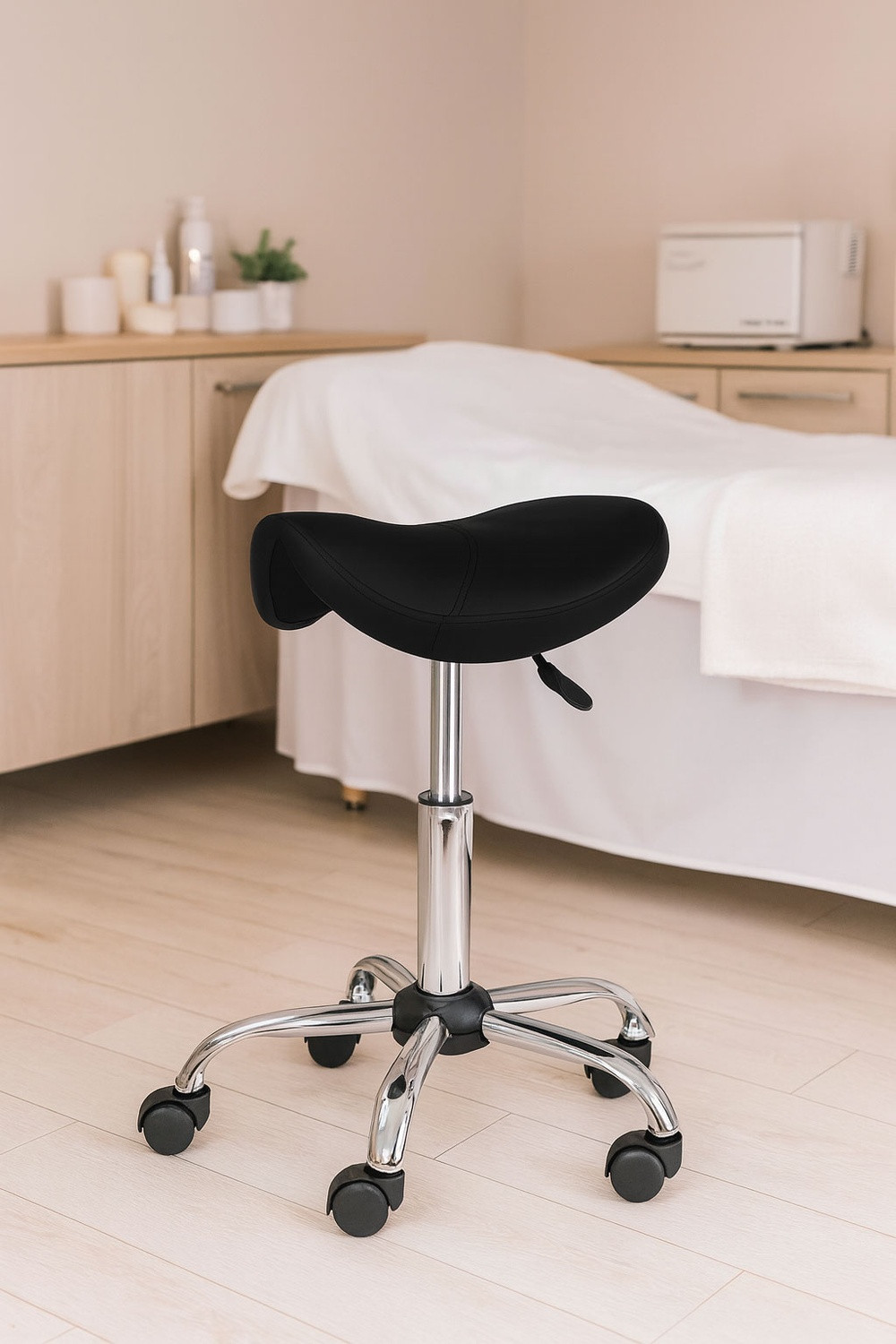 Tabouret pivotant réglable – Noir, usage médical