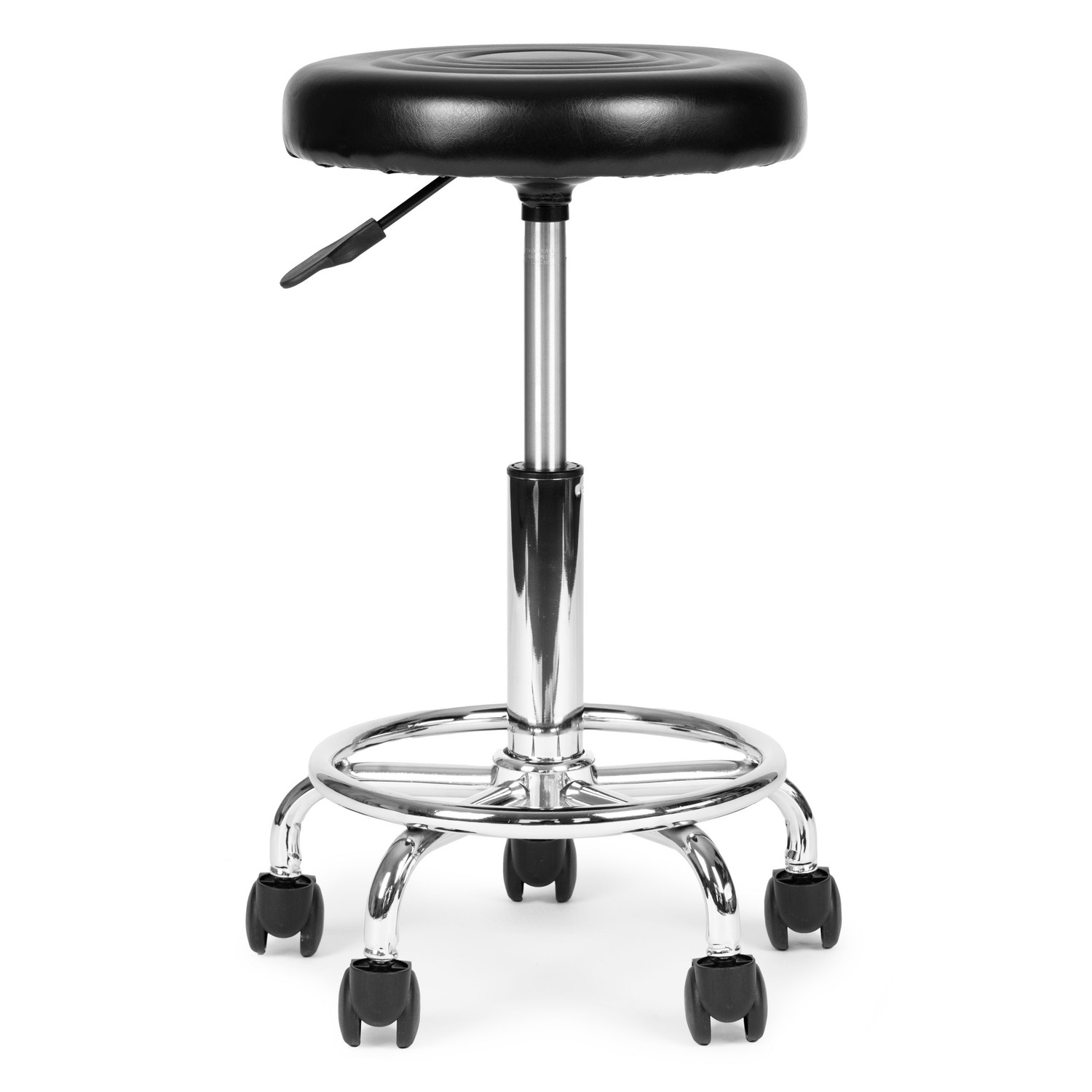 Tabouret pivotant réglable pour usage médical, noir