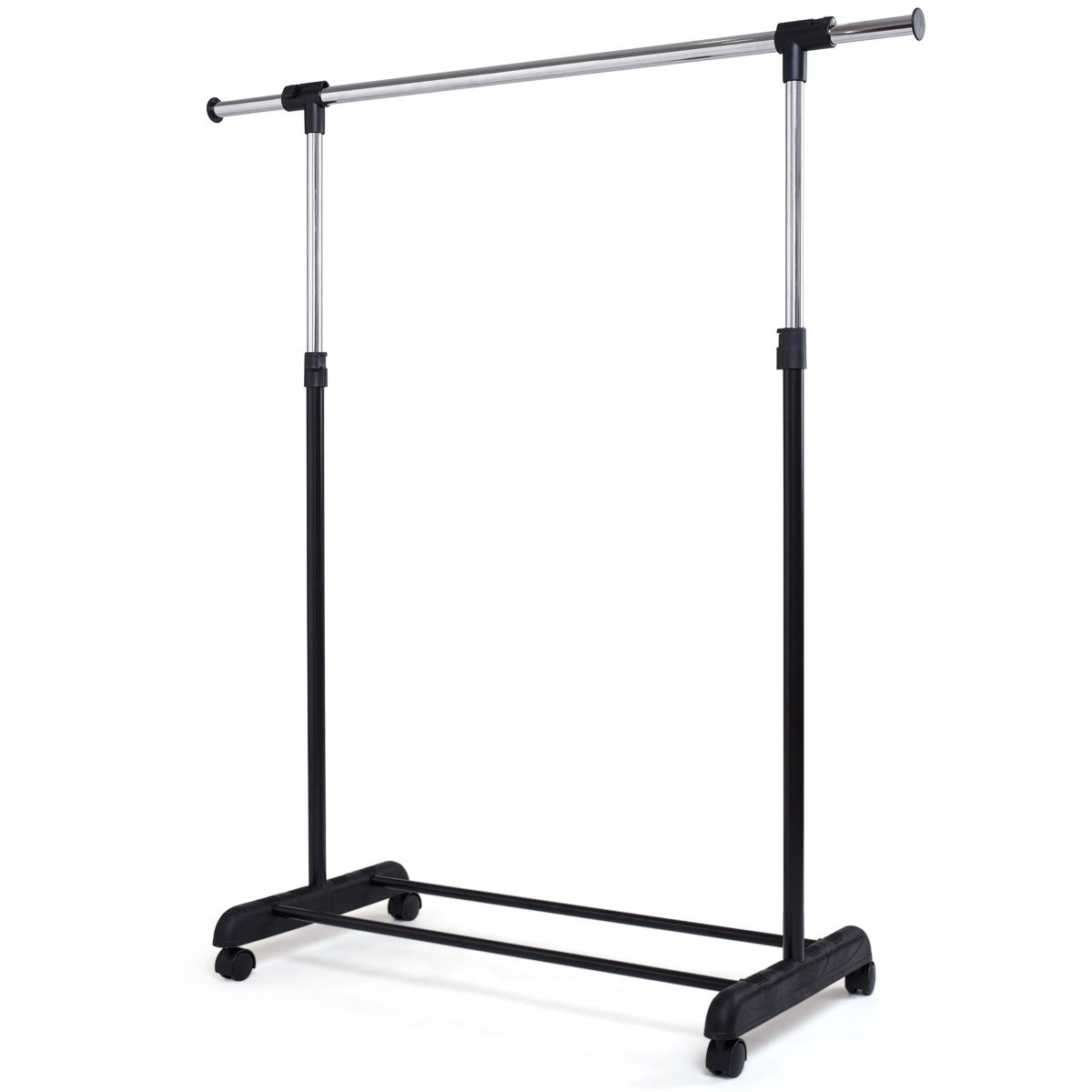 Adjustable Clothes Rack with Shelf and Wheels