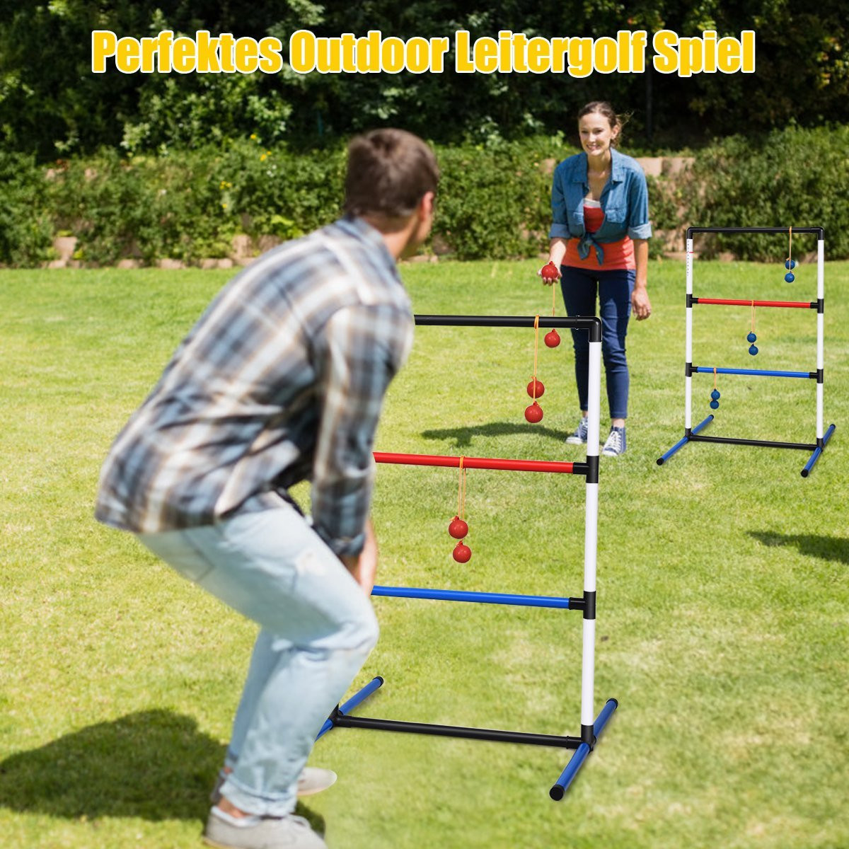 Conjunto de golfe de escada para jogos internos e externos com 6 bolas