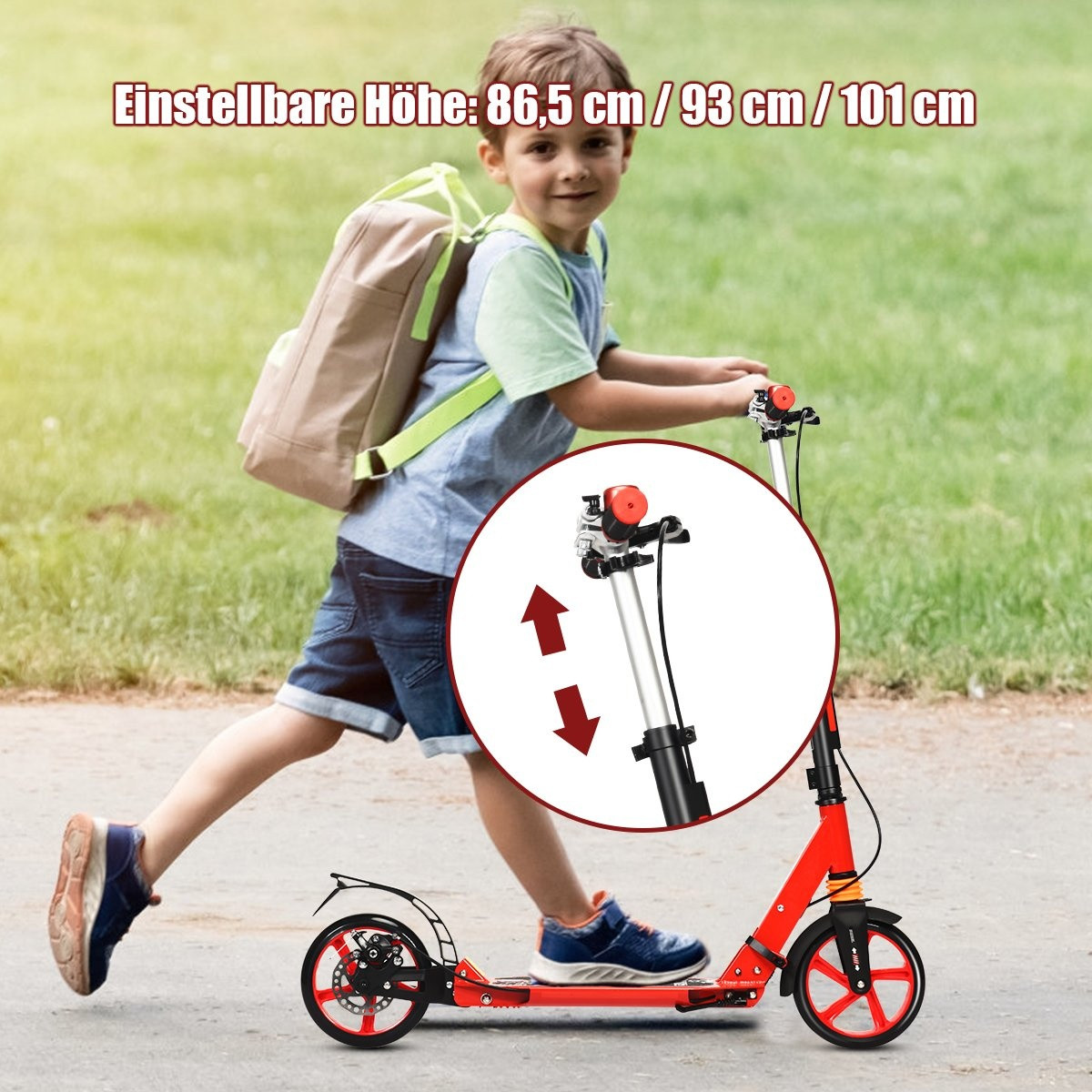 Verstelbare kinderstep, opvouwbaar, rood