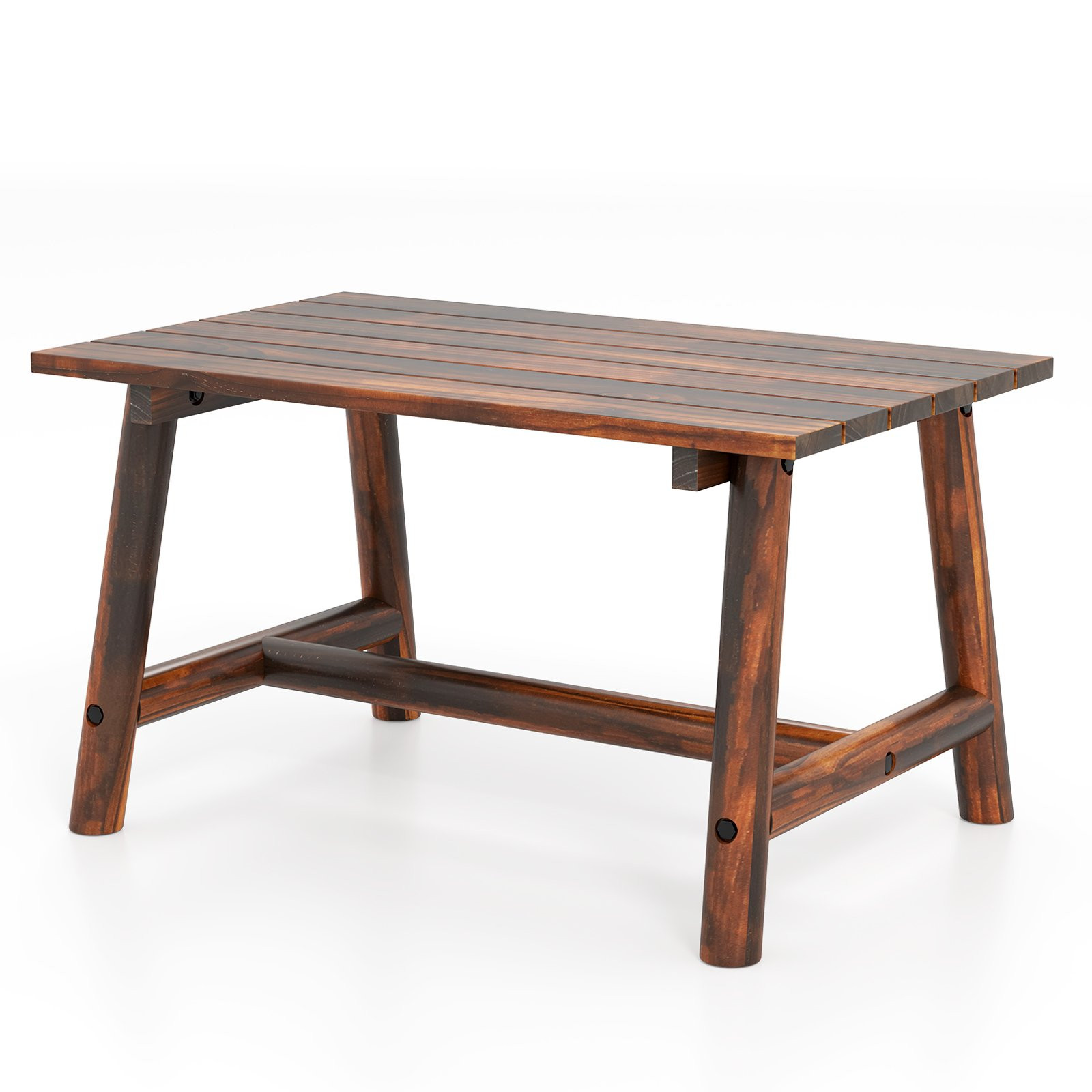 Mesa de centro de madeira de pinho para área externa – Design retan...