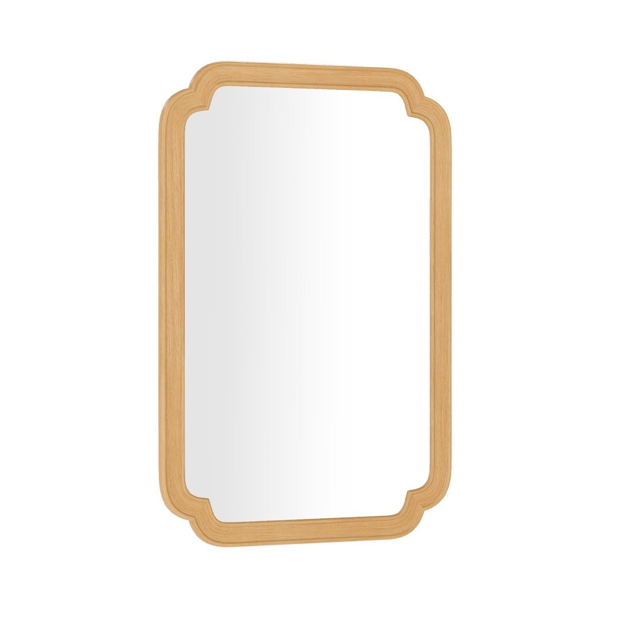 Espejo de pared rectangular con marco de madera, 90x60 cm