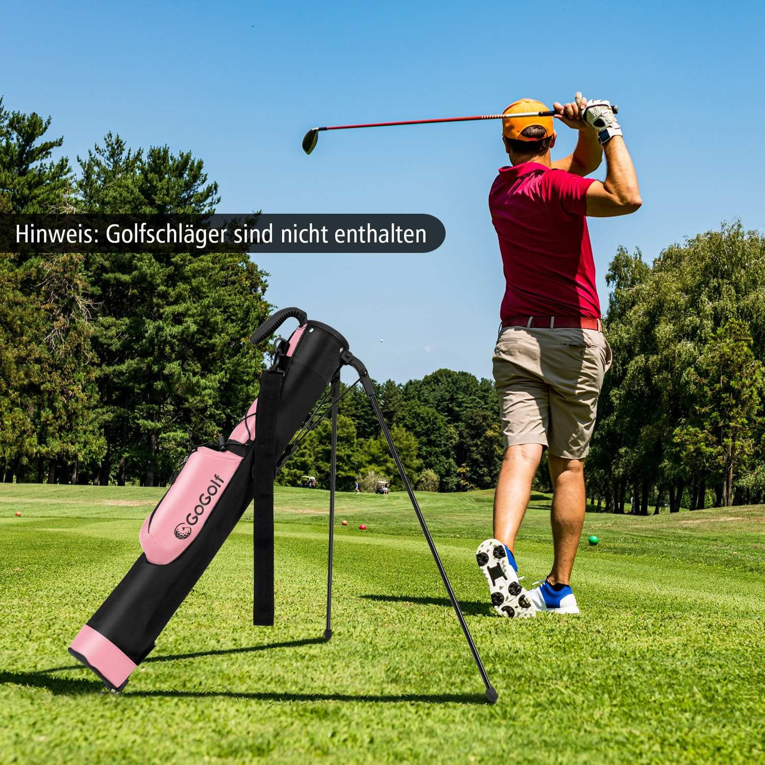 Sac de golf léger avec compartiment à 2 compartiments, rose