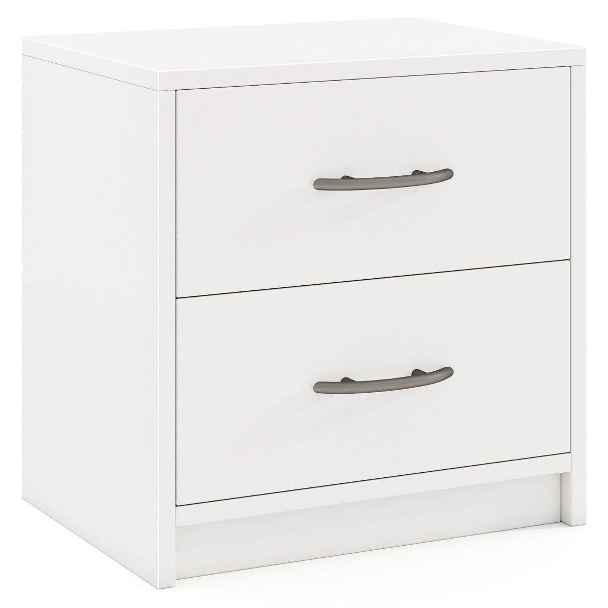 Table de chevet compacte à 2 tiroirs – Blanche