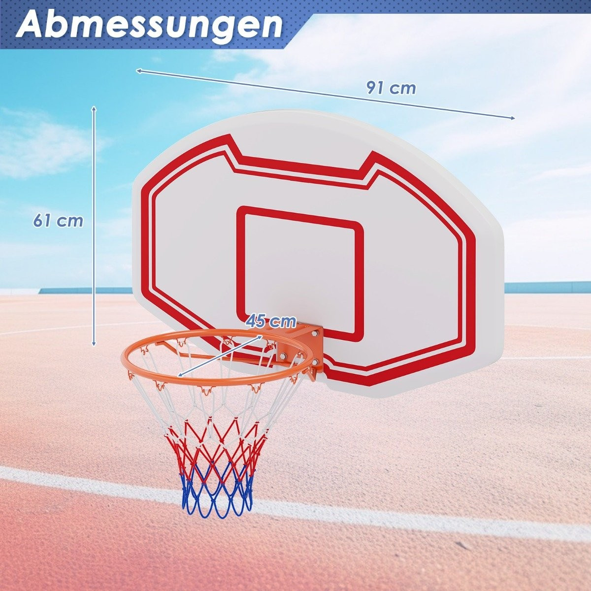 Mini canestro da basket da interno - cerchio da 45 cm, tabellone re...
