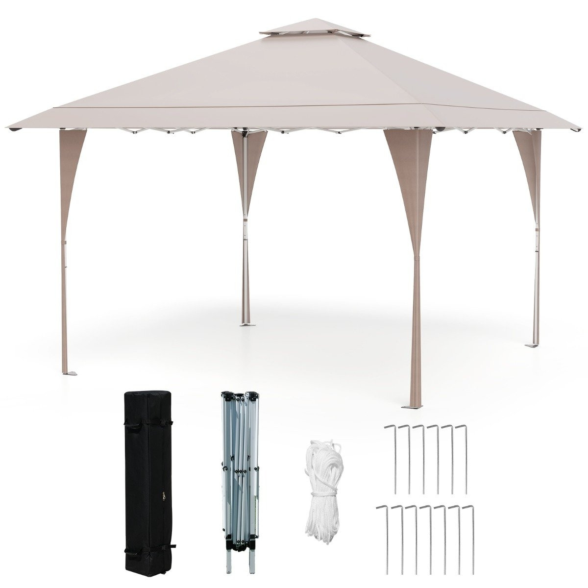 Pavillon pop-up réglable de 4 x 4 m avec structure en métal