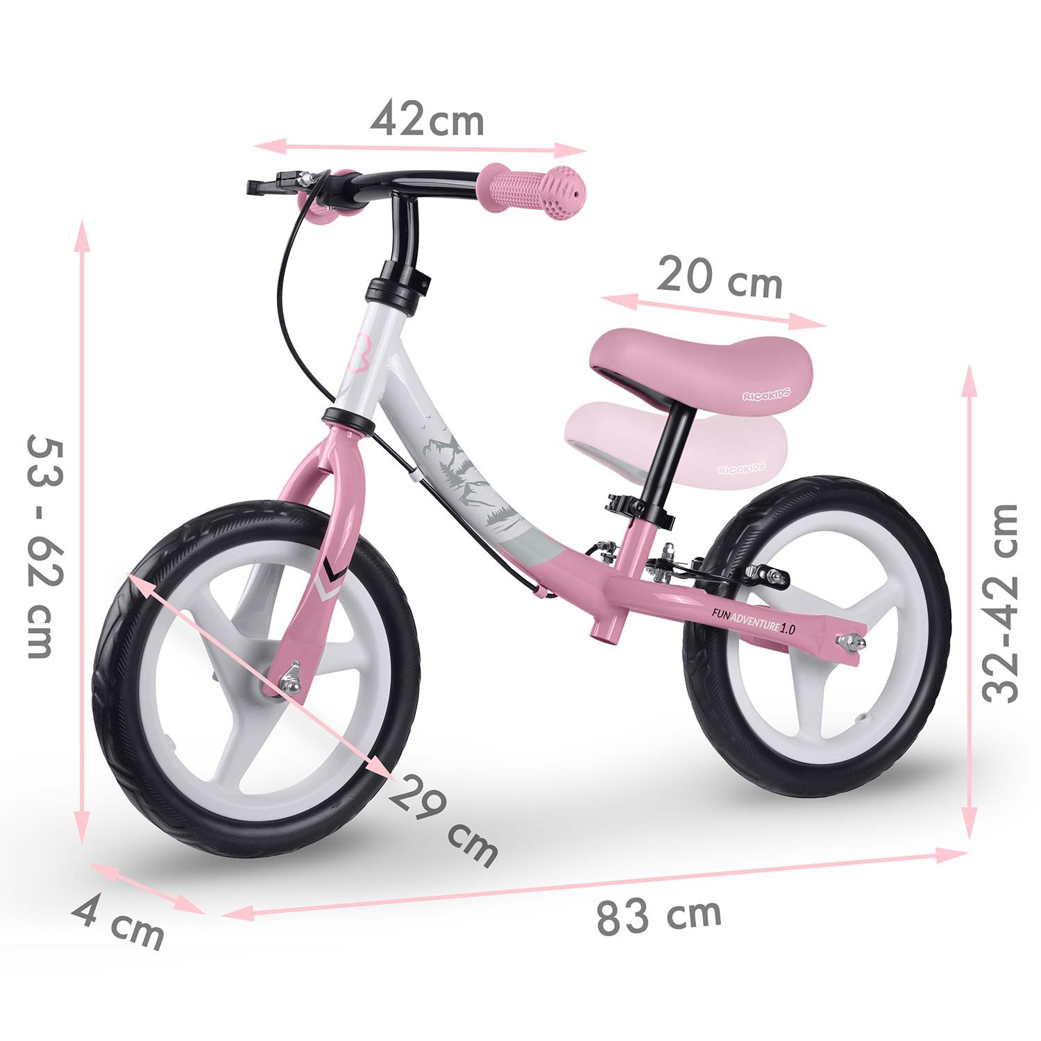 Kinderloopfiets, lichtgewicht, verstelbare zitting