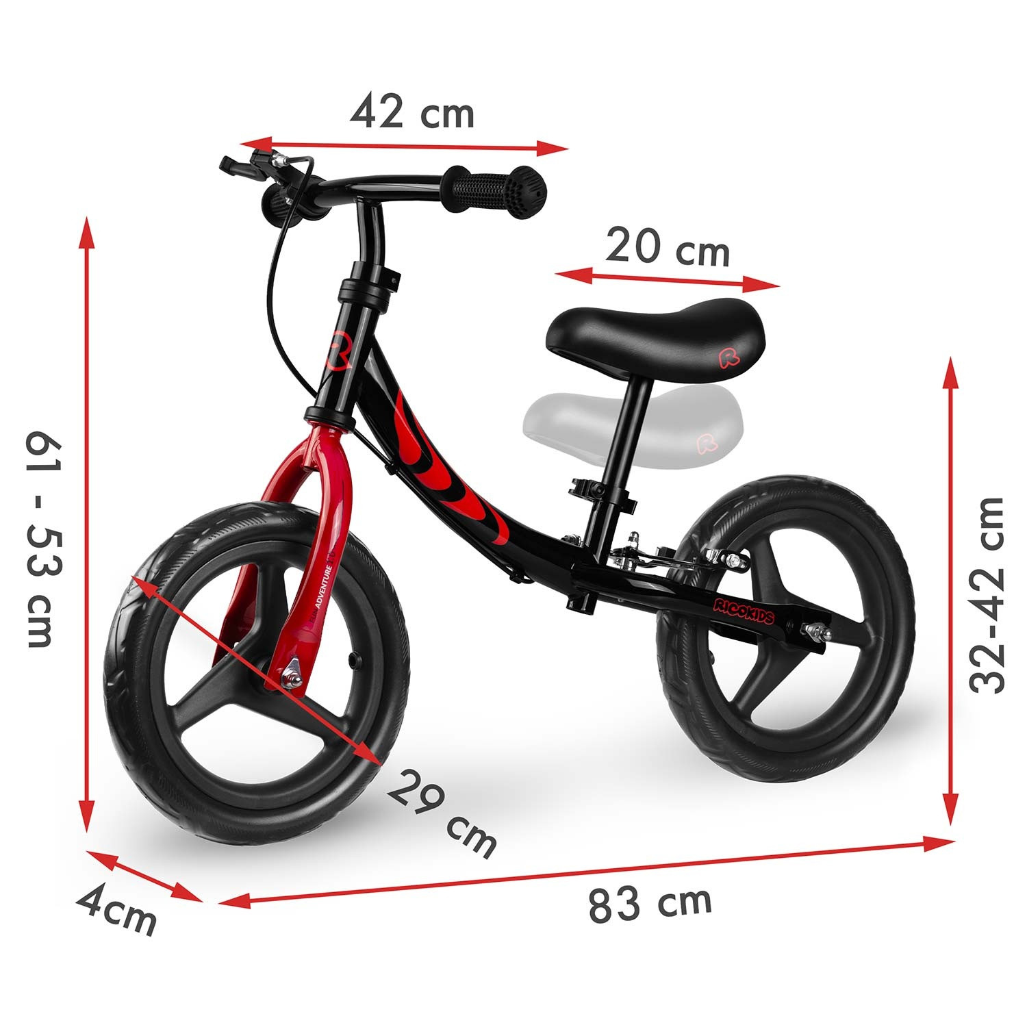 Kinderloopfiets, lichtgewicht, verstelbare zitting