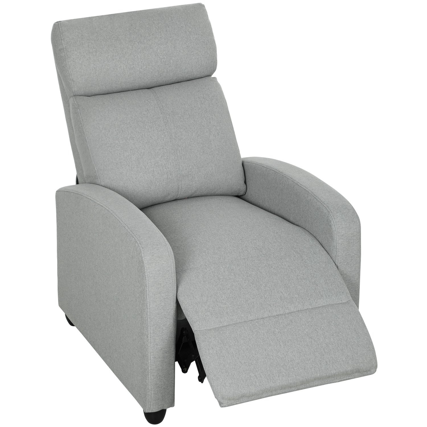 Relaxsessel, 135° verstellbar, Leinen-Polyester, Hellgrau