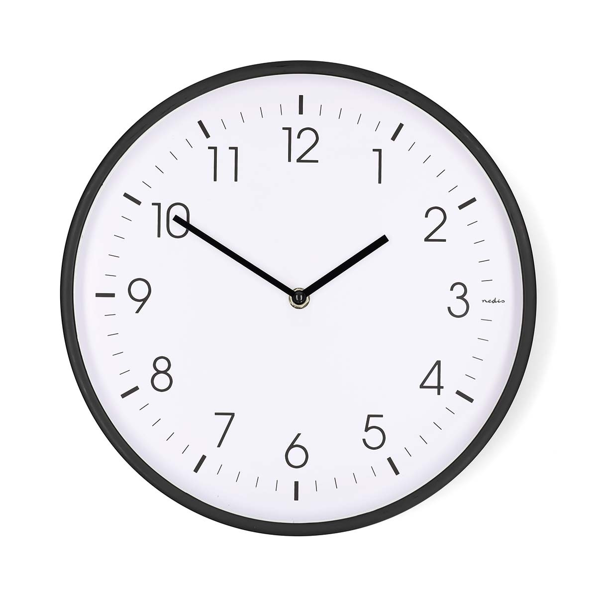 Silent Wall Clock, 300mm, Black Plastic