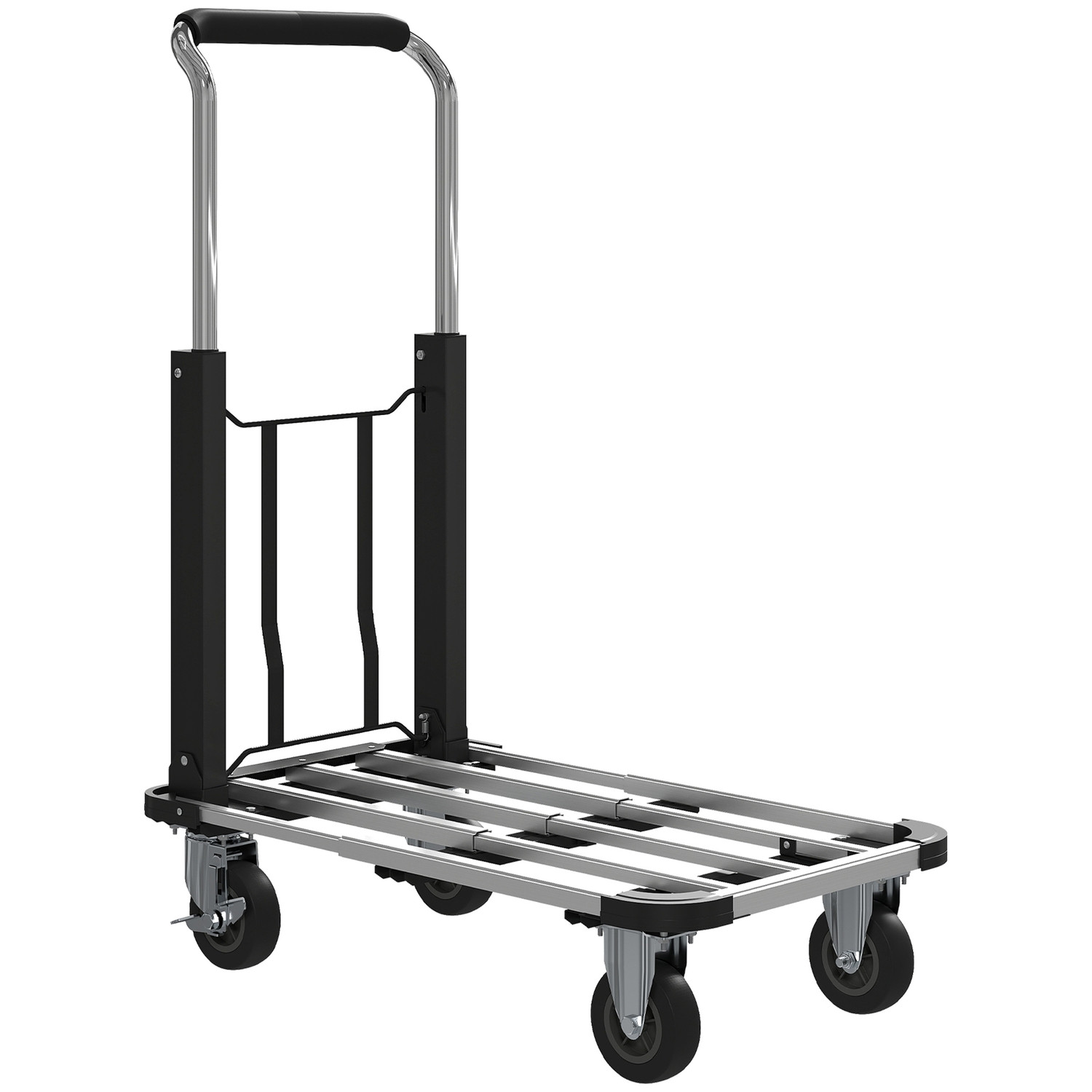 Folding Wagon, 150kg Capacity, Adjustable Handle, Black