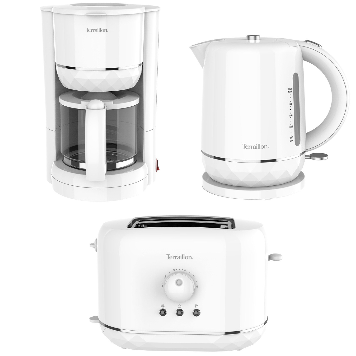 Ontbijtset Diamond Series Wit