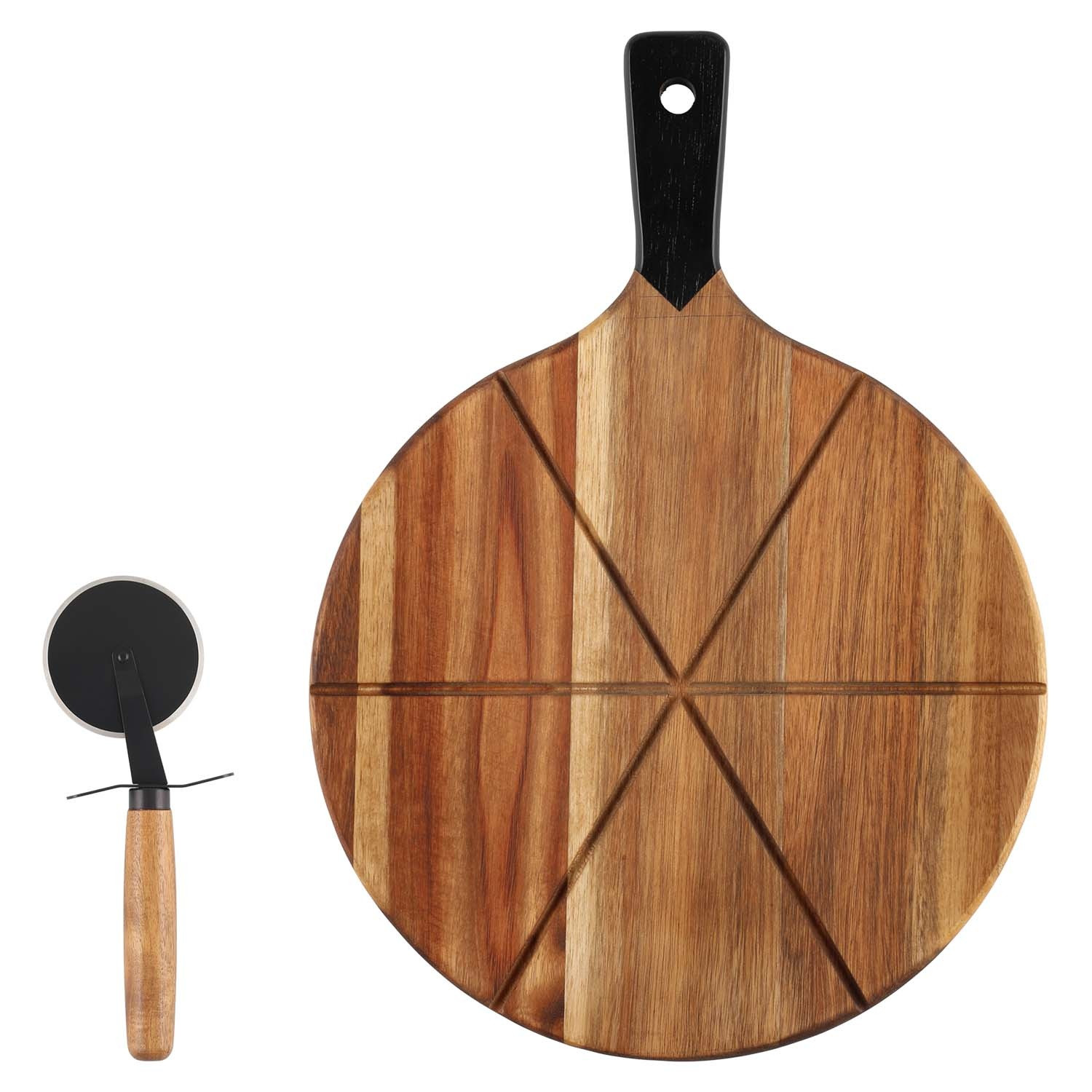 Pizza-Set mit Tablett und Schneider