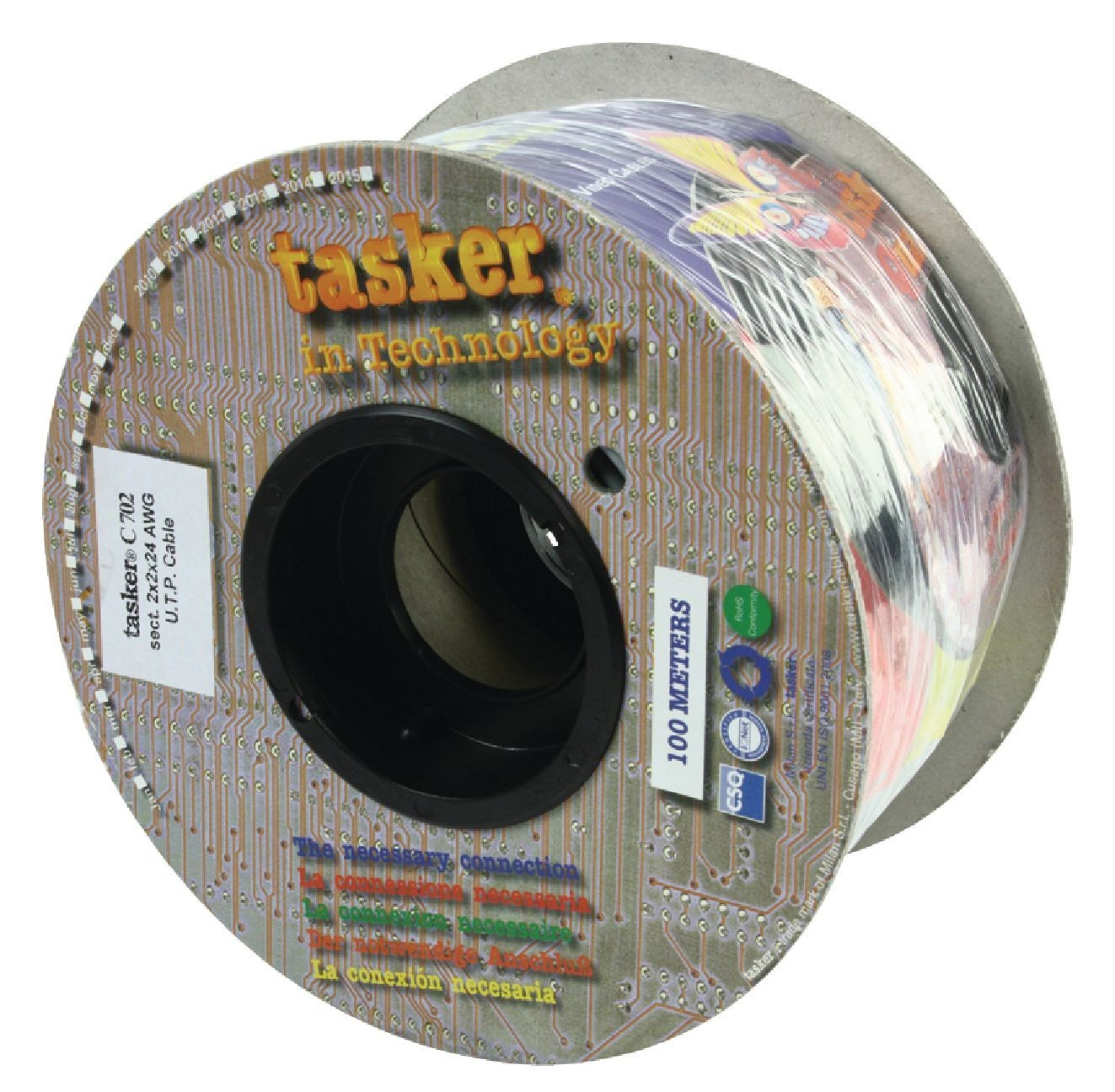 Network Cable CAT5e UTP Reel 100 m Grey Stranded