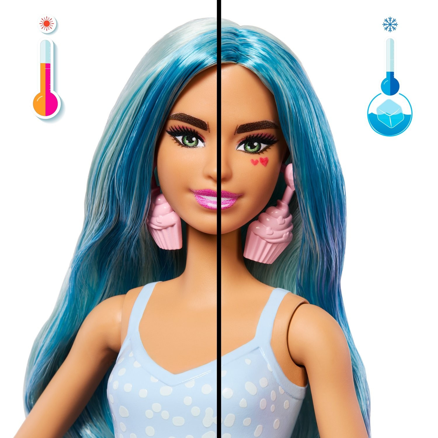 Boneca perfumada com maquiagem que muda de cor e surpresas.