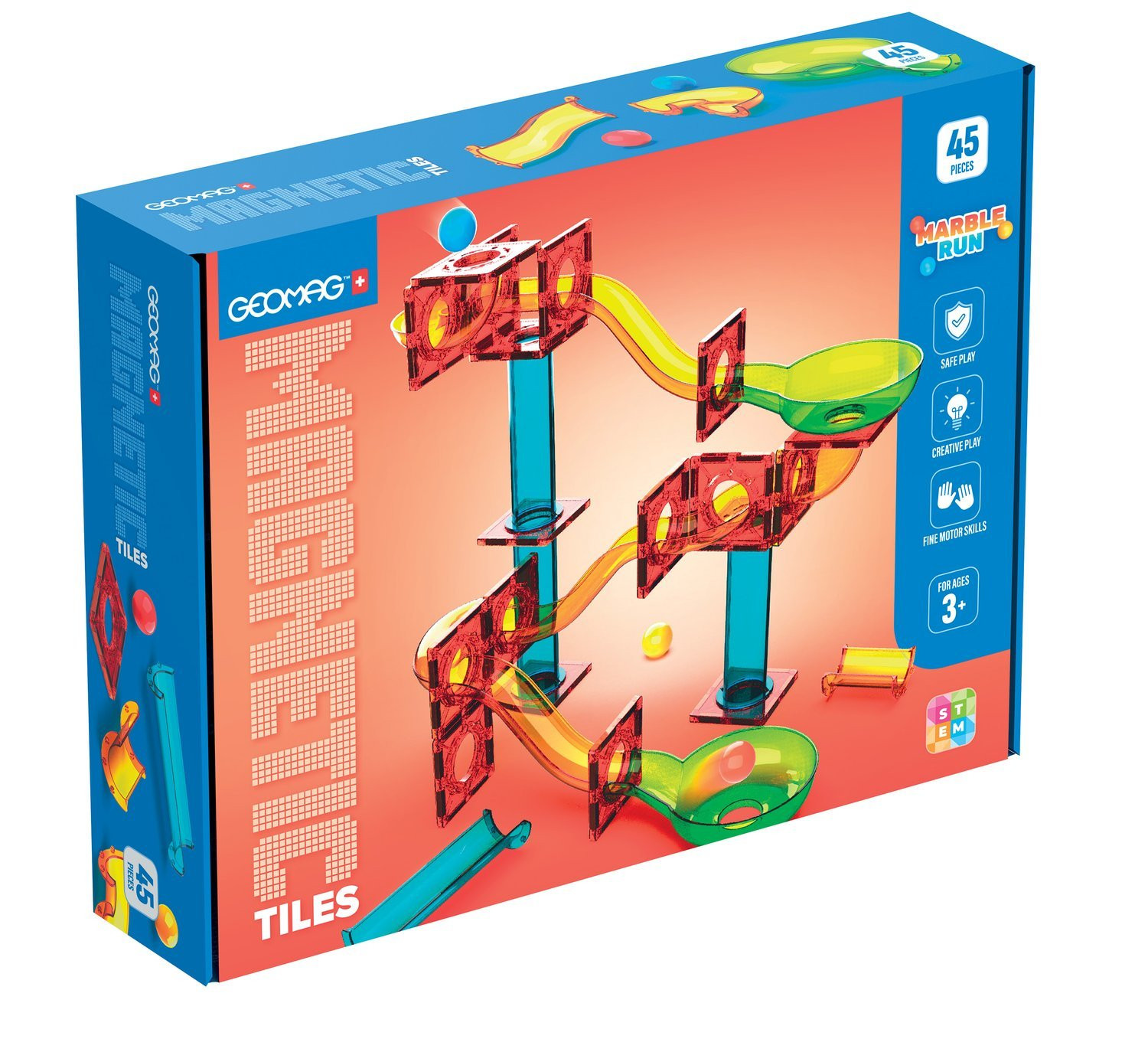 Magnetische Murmelbahn-Sets, 45 Teile