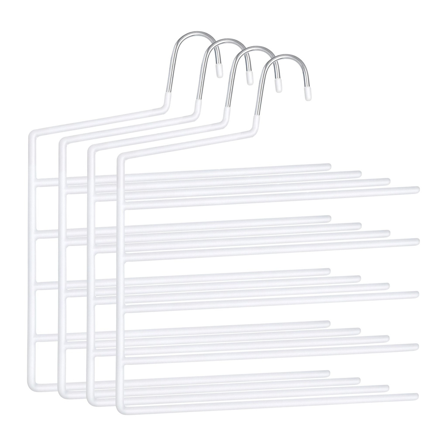 Multi Trouser Hangers, Non-Slip, Space-Saving, 5-Pack
