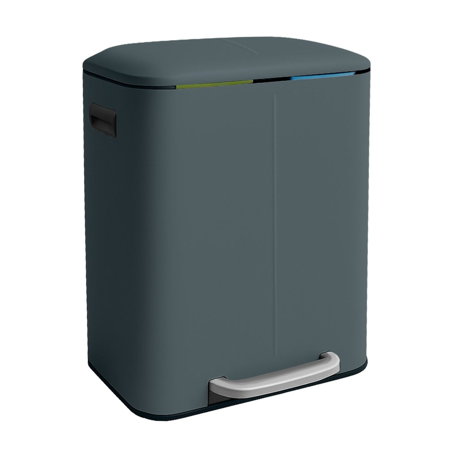2-Compartment Kitchen Waste Bin, Soft-Close, Pedal-Operated