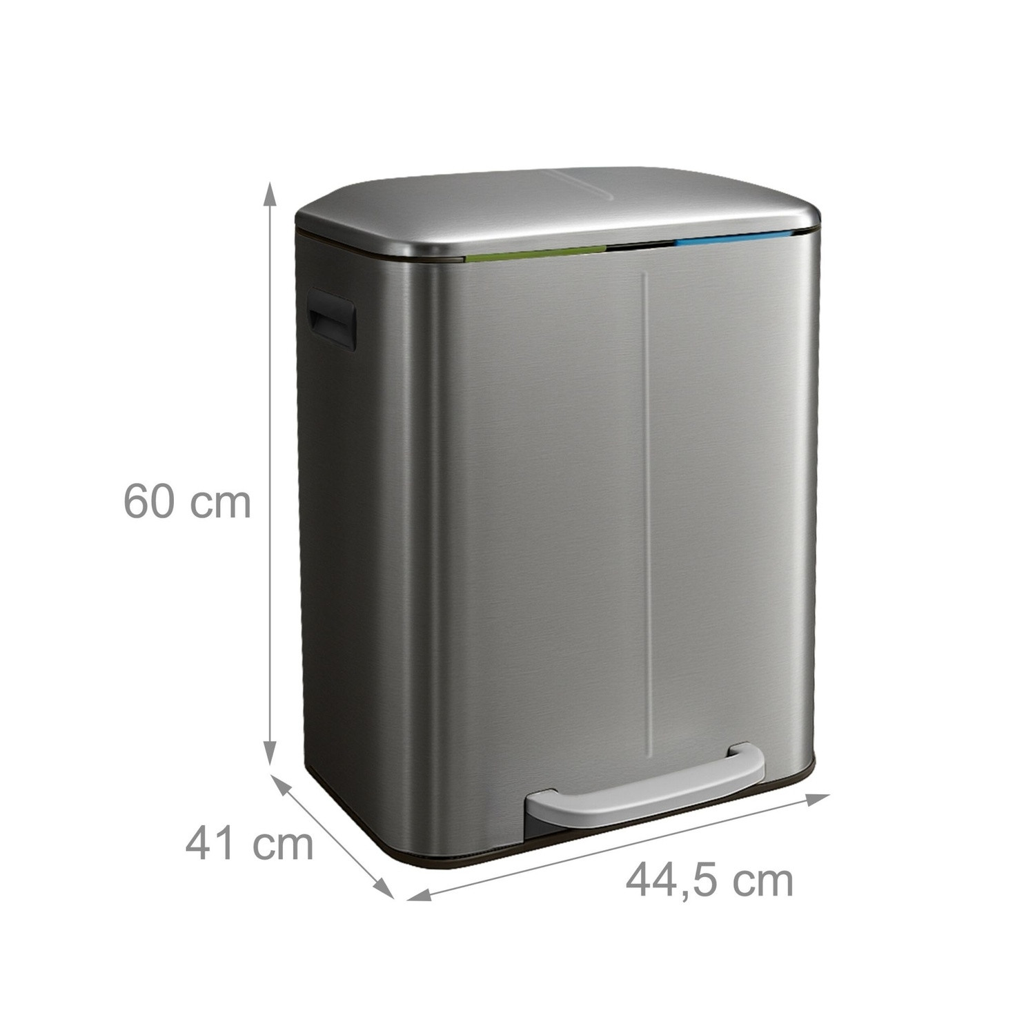 2-Compartment Kitchen Waste Bin, Pedal & Soft-Close