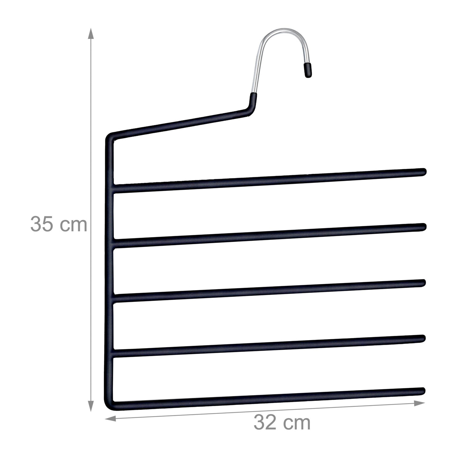 Multi Trouser Hangers, Non-Slip, Space-Saving, 5-Pack