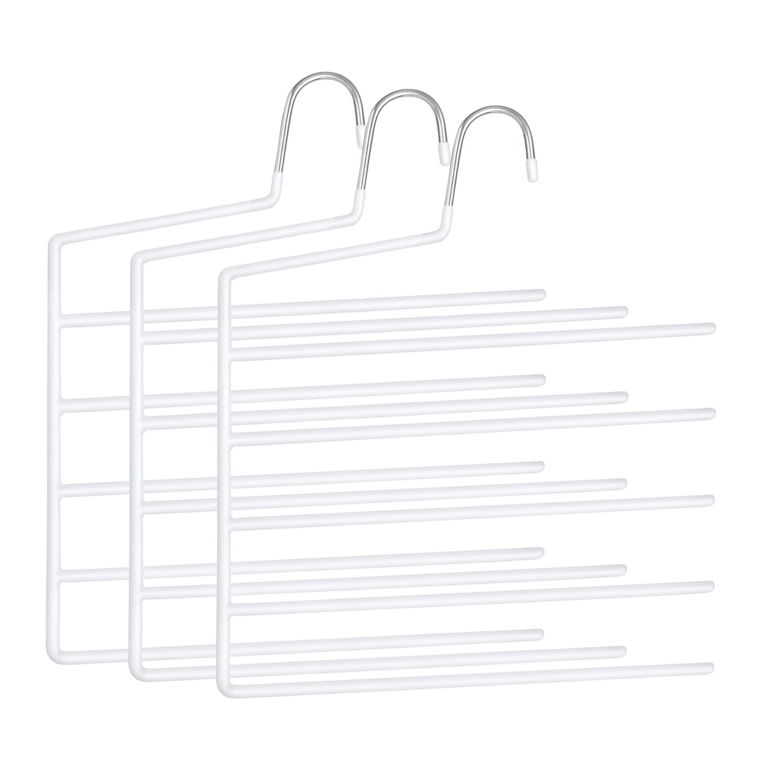 Multi Trouser Hangers, Non-Slip, Space-Saving, 5-Pack