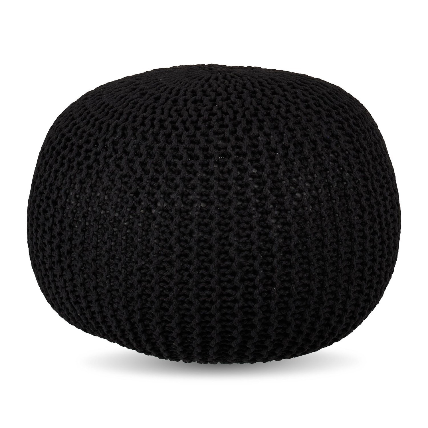 Knitted Pouf – Round, Boho Design, Polystyrene Fill