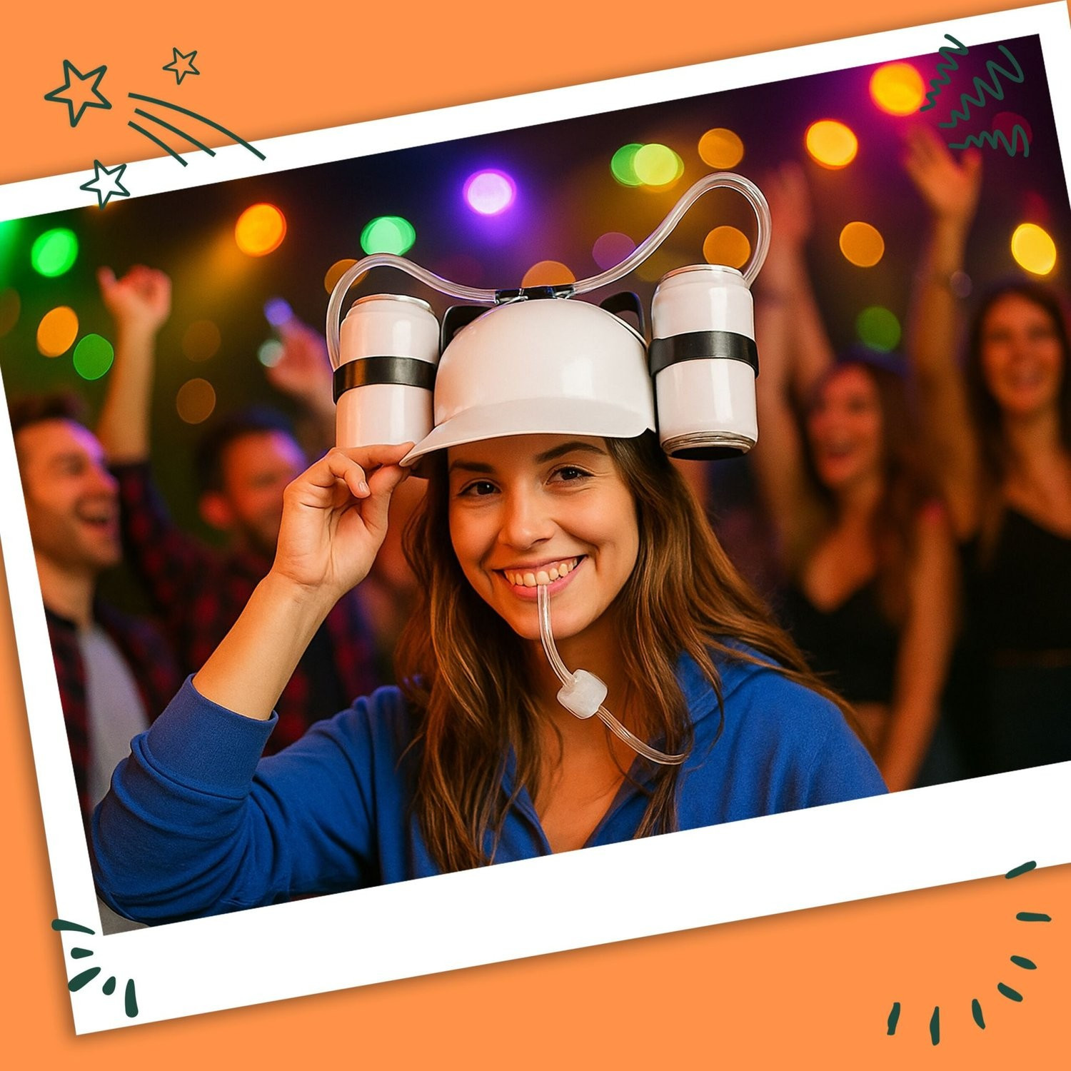Bierdrinkhoed - Handsfree feestaccessoire