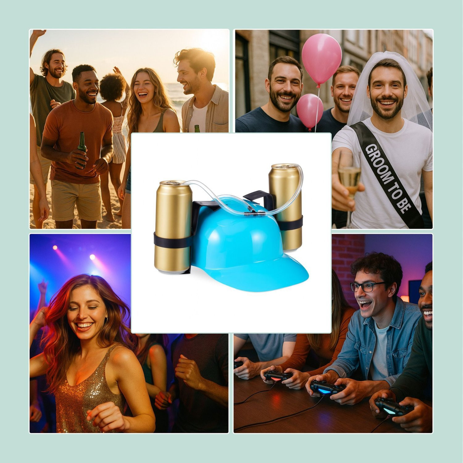 Bierdrinkhoed - Handsfree feestaccessoire