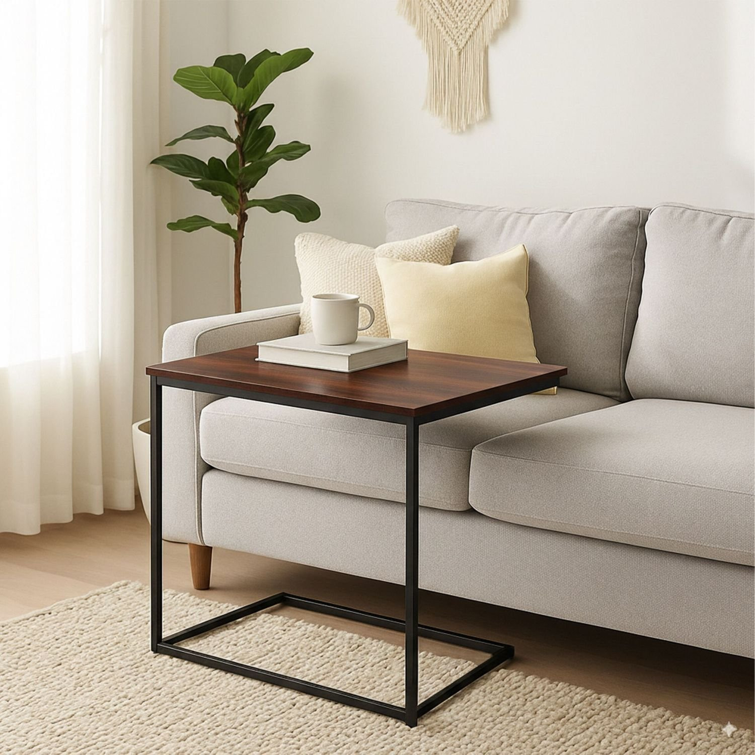 Table d'appoint en forme de C – Gain de place, design polyvalent