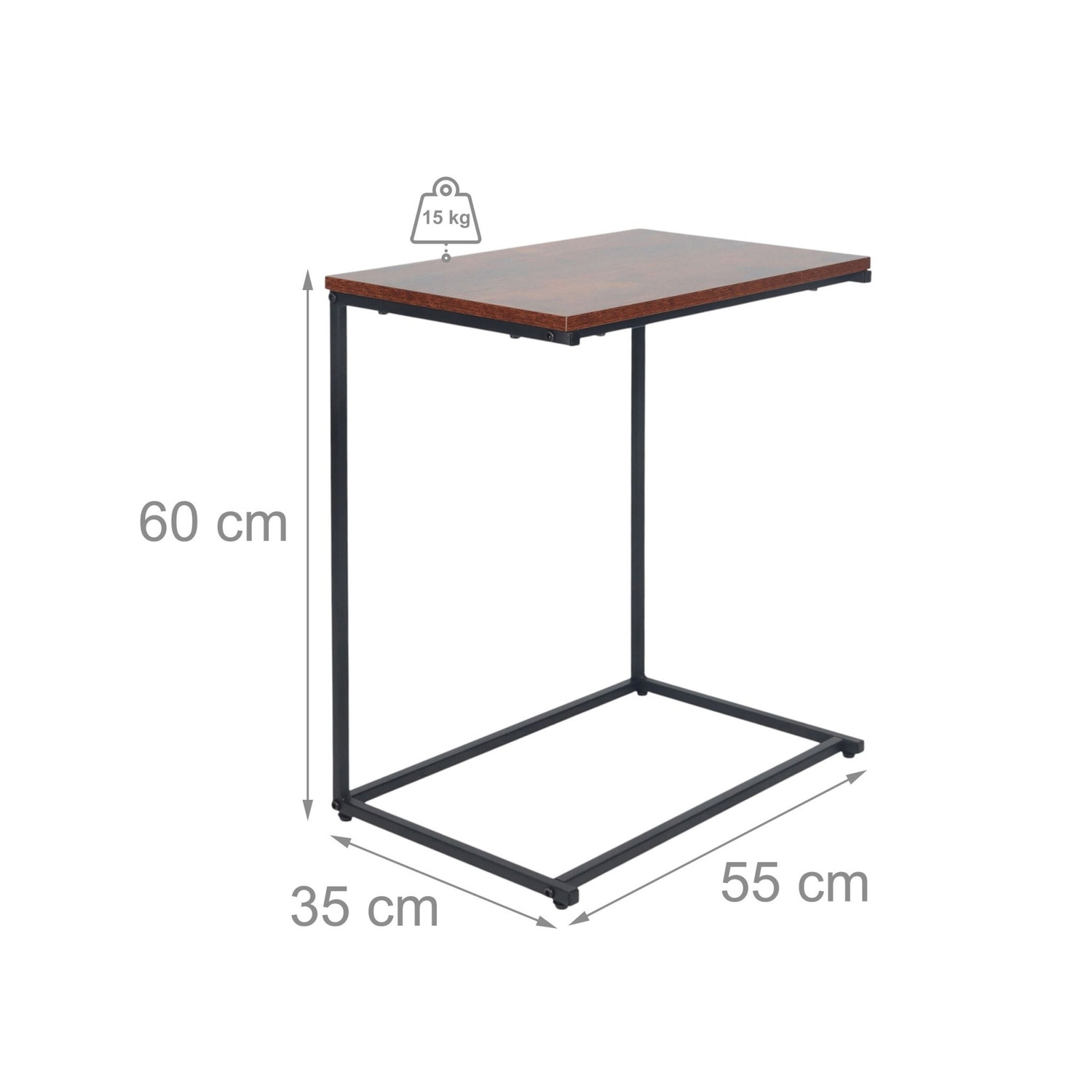 Table d'appoint en forme de C – Gain de place, design polyvalent
