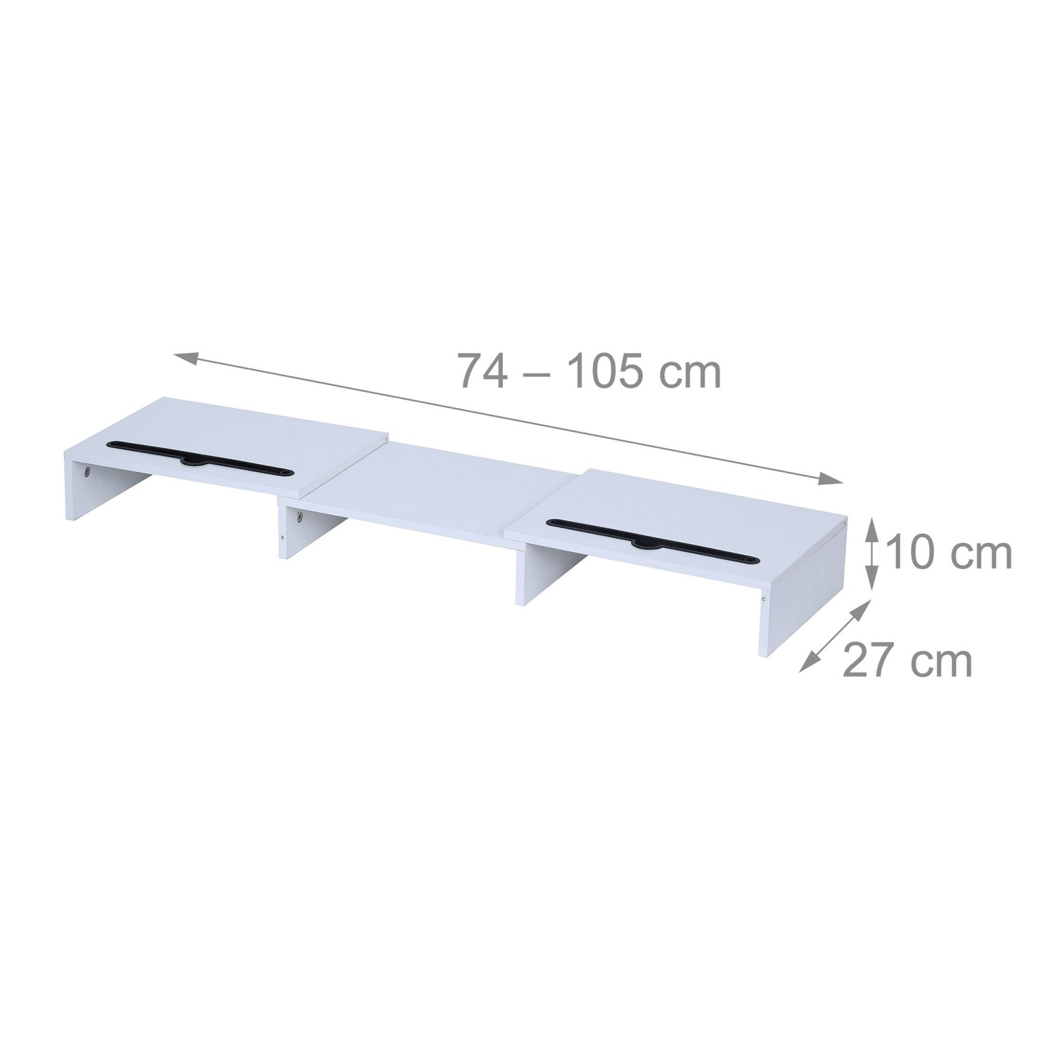 Support double écran, hauteur réglable, blanc