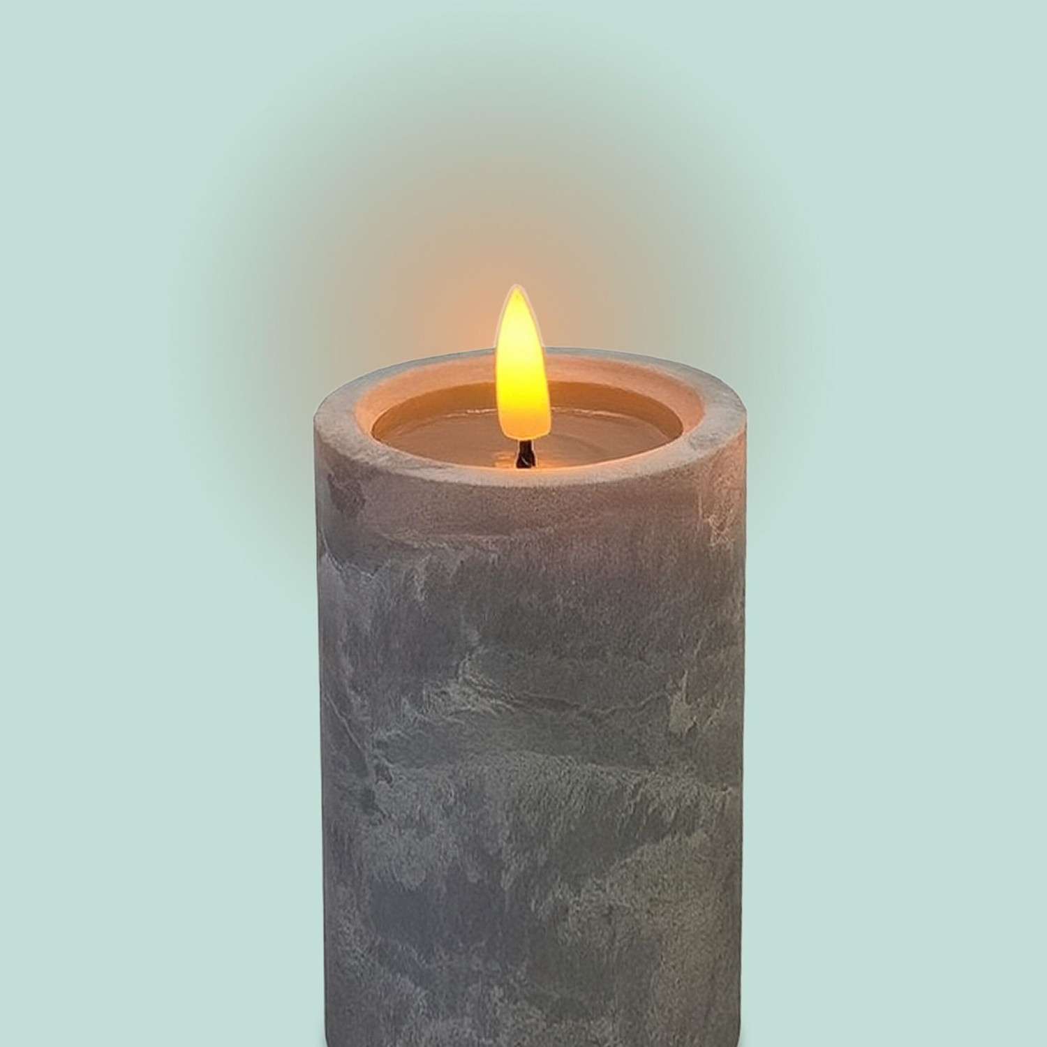 Candele a LED con timer, set da 3 – stile cemento