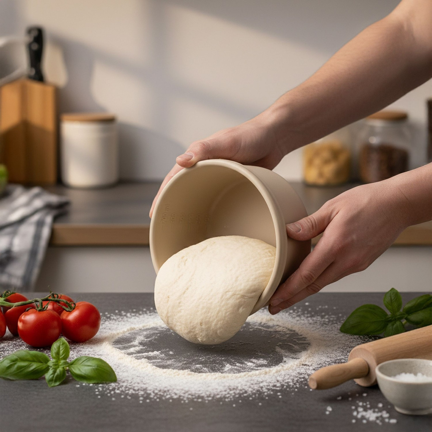 Pizzateig-Gärboxen mit Deckel, 4er-Pack