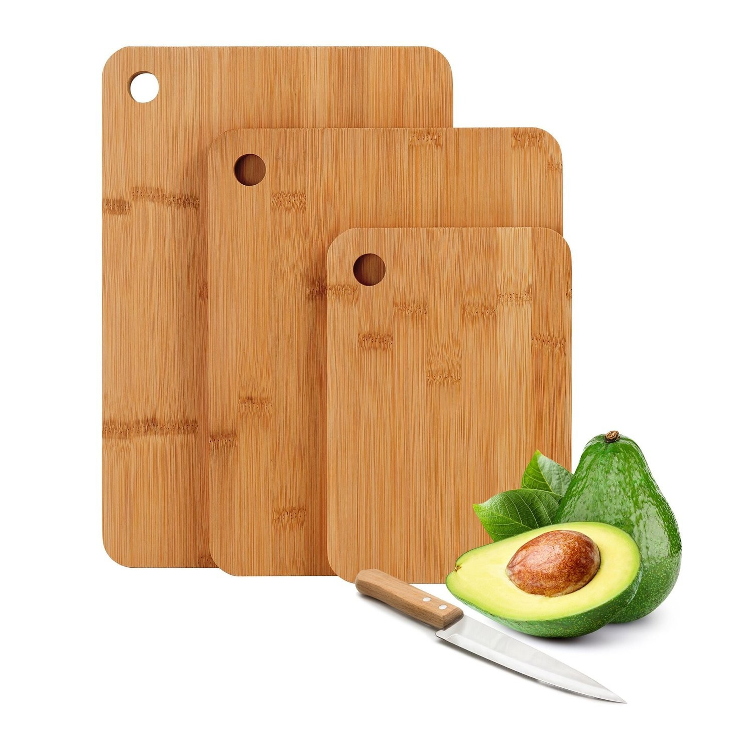 Bamboo Cutting Board Set – 3 Piece, Versatile Kitchen Use