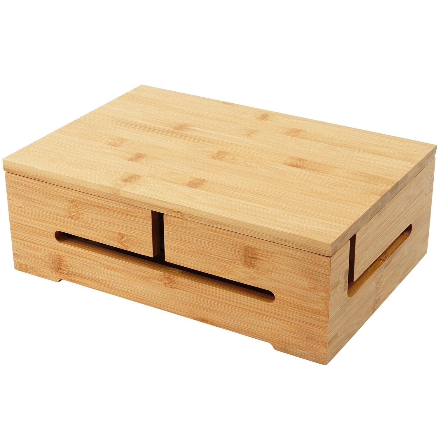 Bamboe kabelopbergdoos met deksel - Kabelbeheer