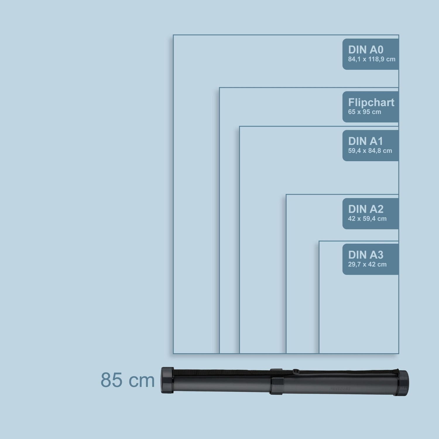 Tube à affiche extensible avec sangle réglable
