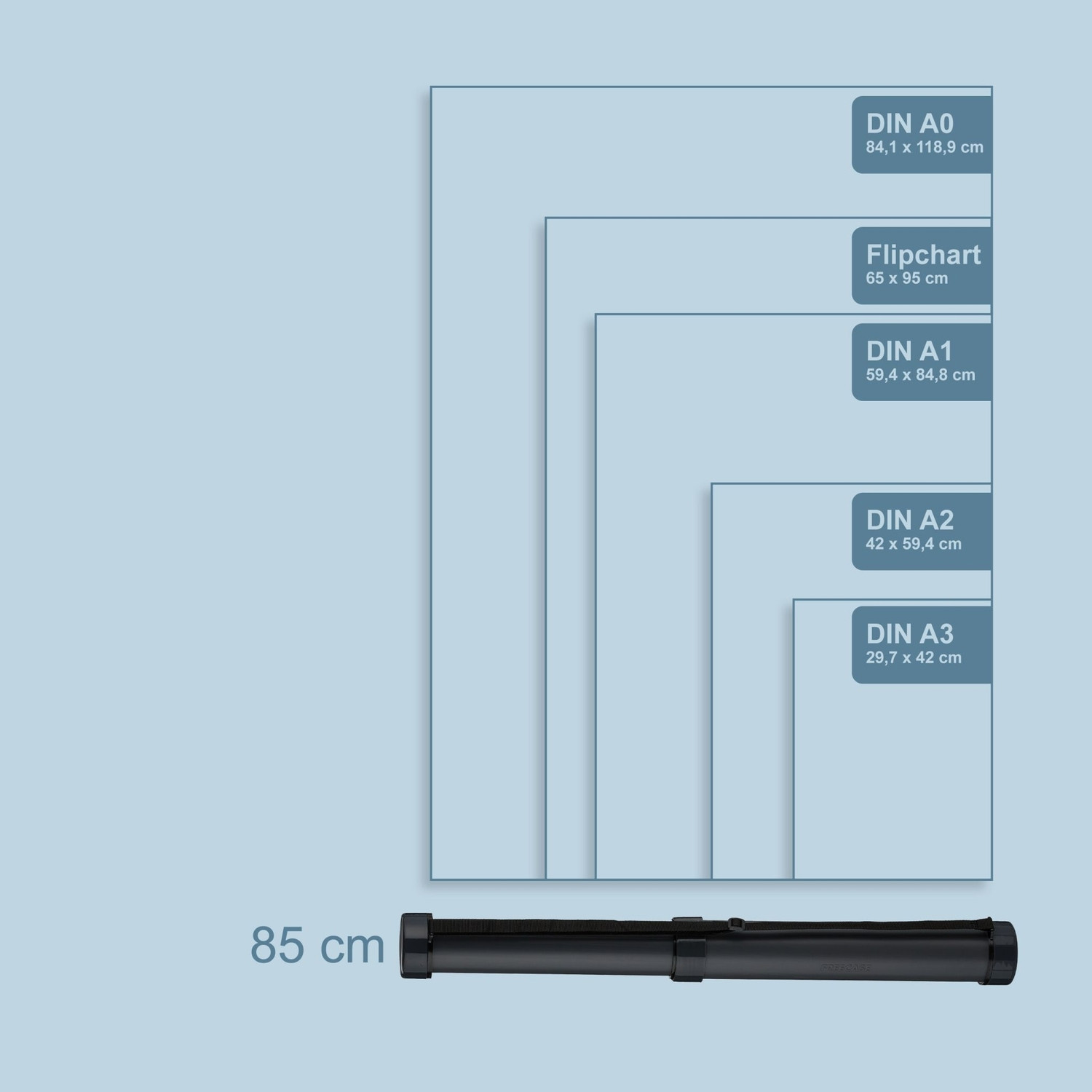 Tube à affiche extensible avec sangle réglable