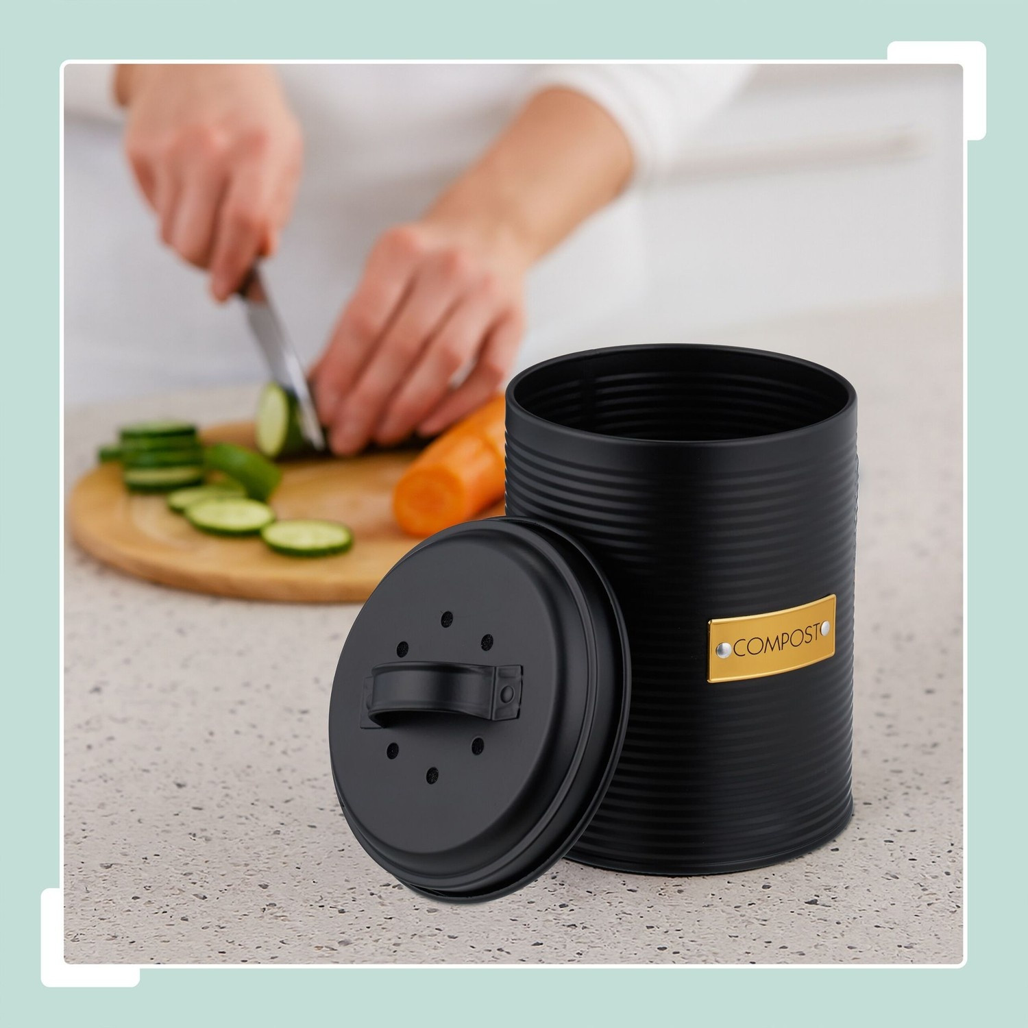 Compost Bin with Odour Filter, 2.5L Capacity