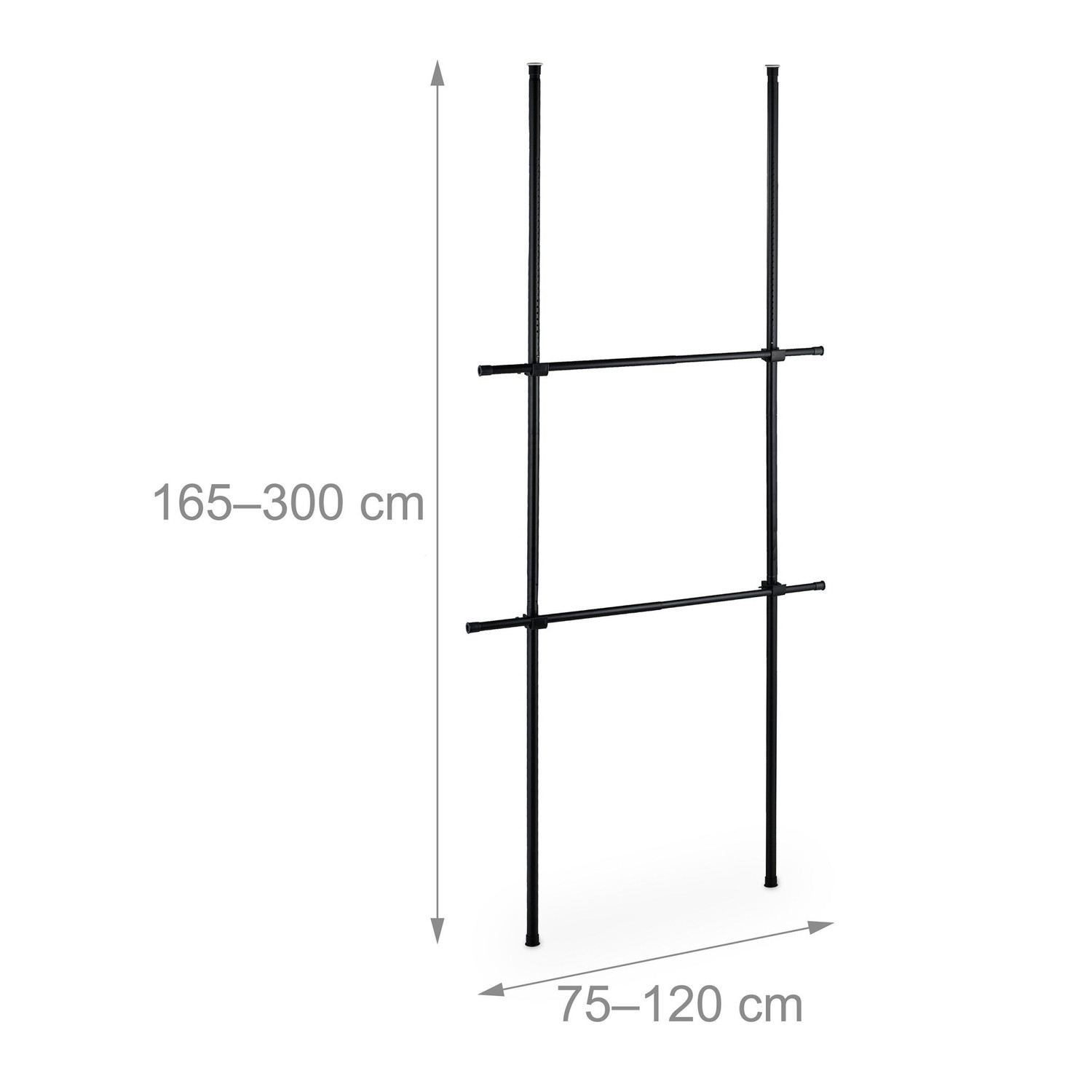 Telescopic Wardrobe System, Adjustable 165–300 cm
