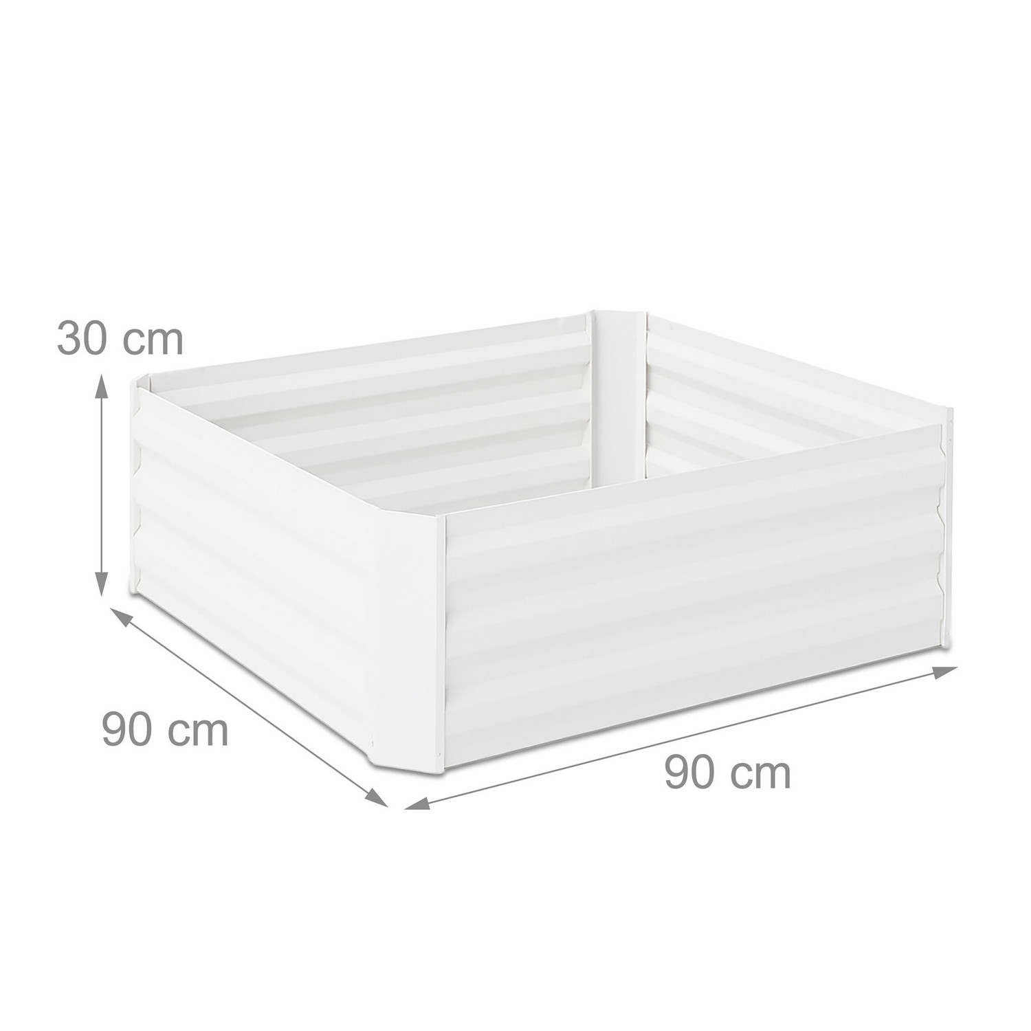 Maceta metálica elevada – Rectangular, sin fondo