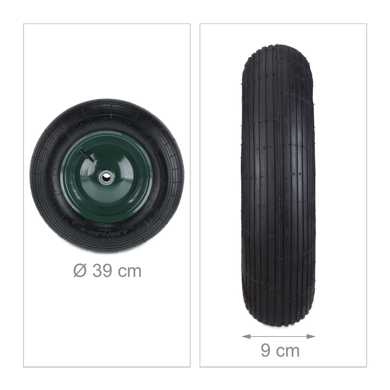 Pneu sobressalente para carrinho de mão, pneumático 4.00-8 polegadas