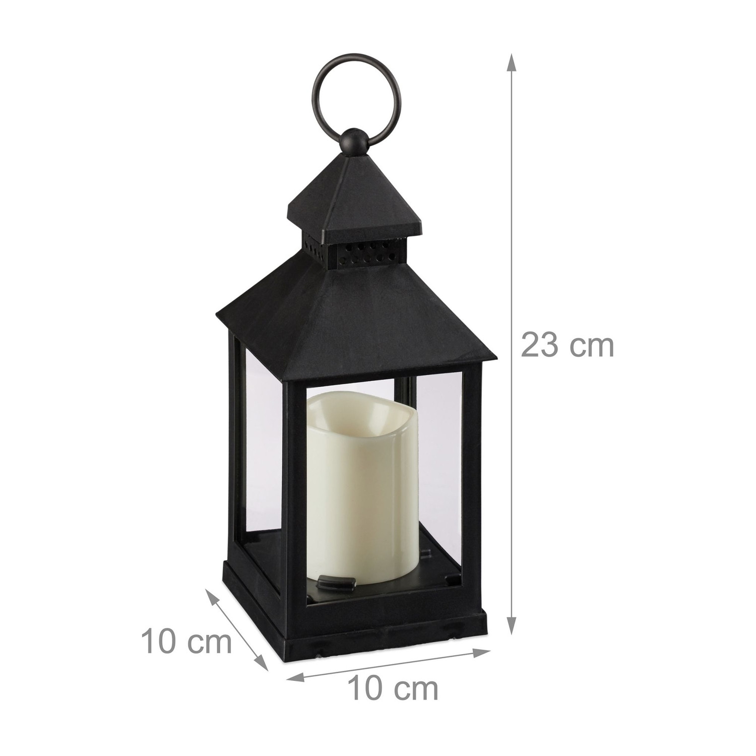 Set di 2 lanterne a LED – Plastica e vetro
