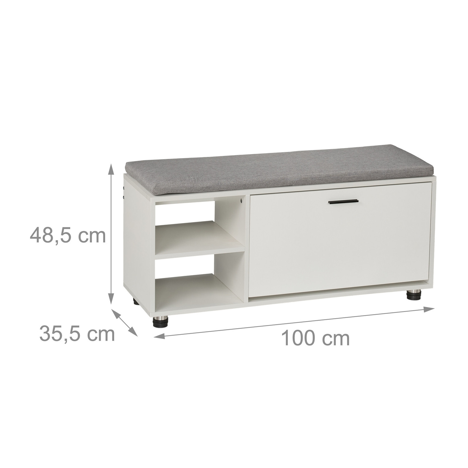 Ensemble banc à chaussures avec coussin et meuble d'entrée