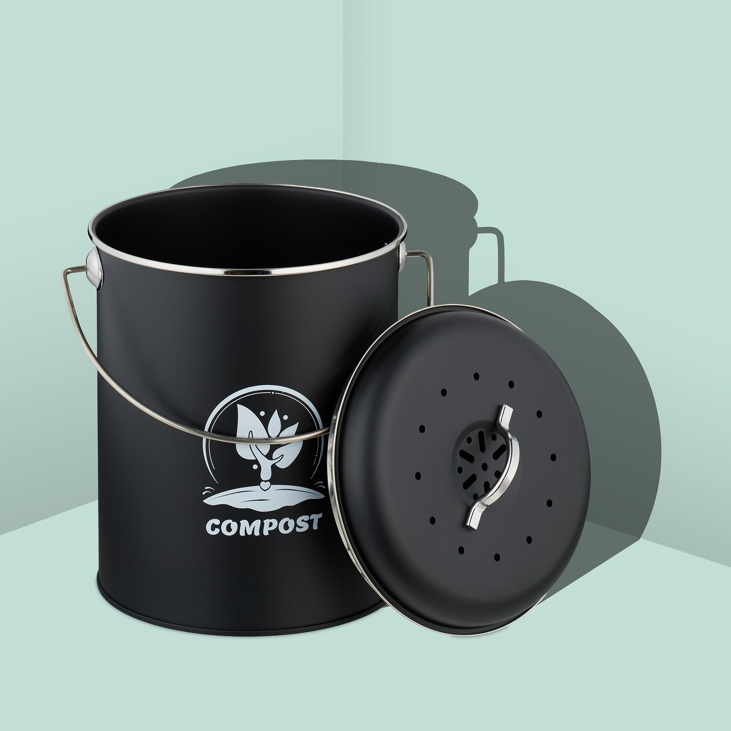Compost Bin with Odour Filter, 5.5 Litre Capacity