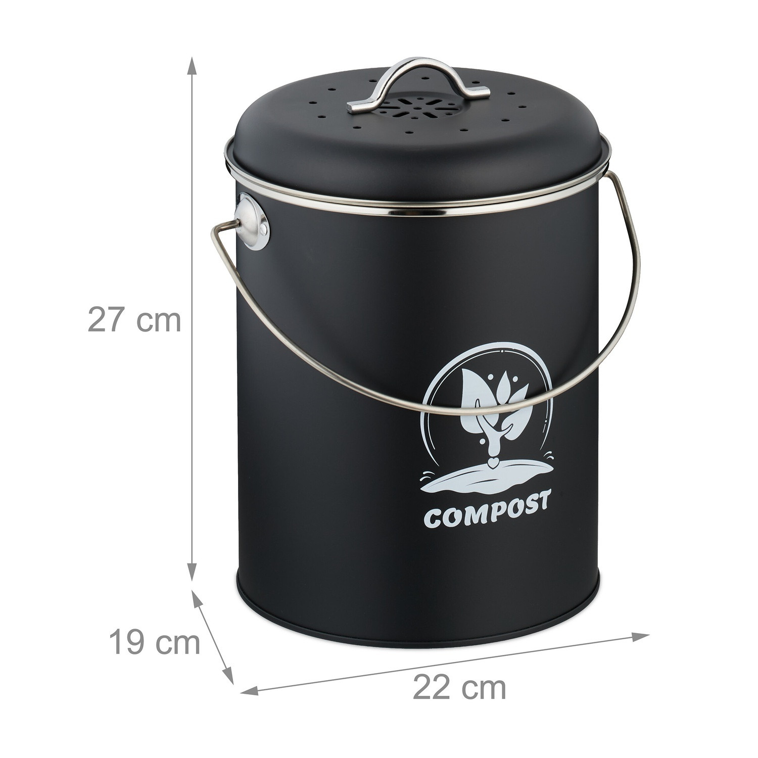 Compost Bin with Odour Filter, 5.5 Litre Capacity